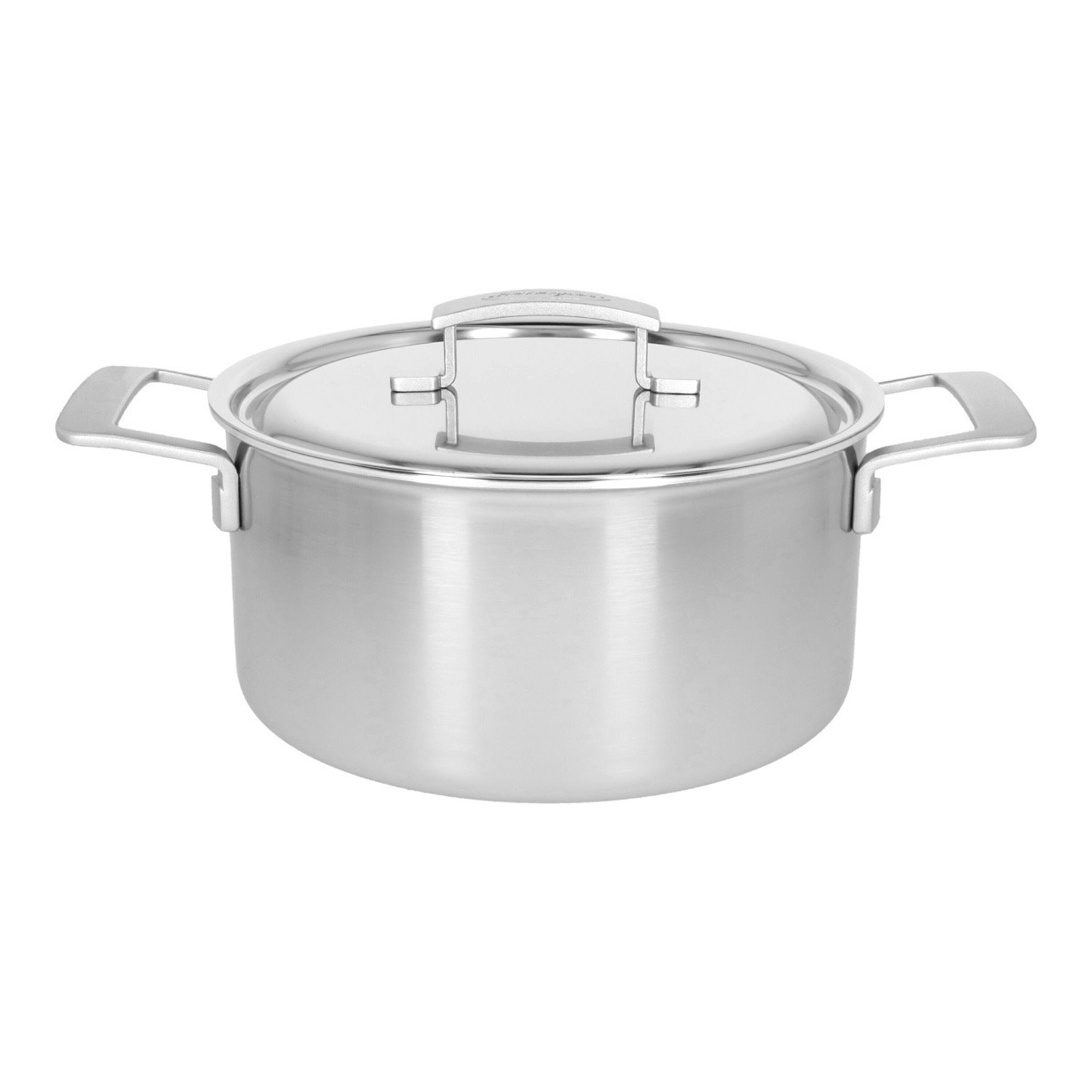 24 cm 18/10 Stainless Steel Stew pot with lid silver