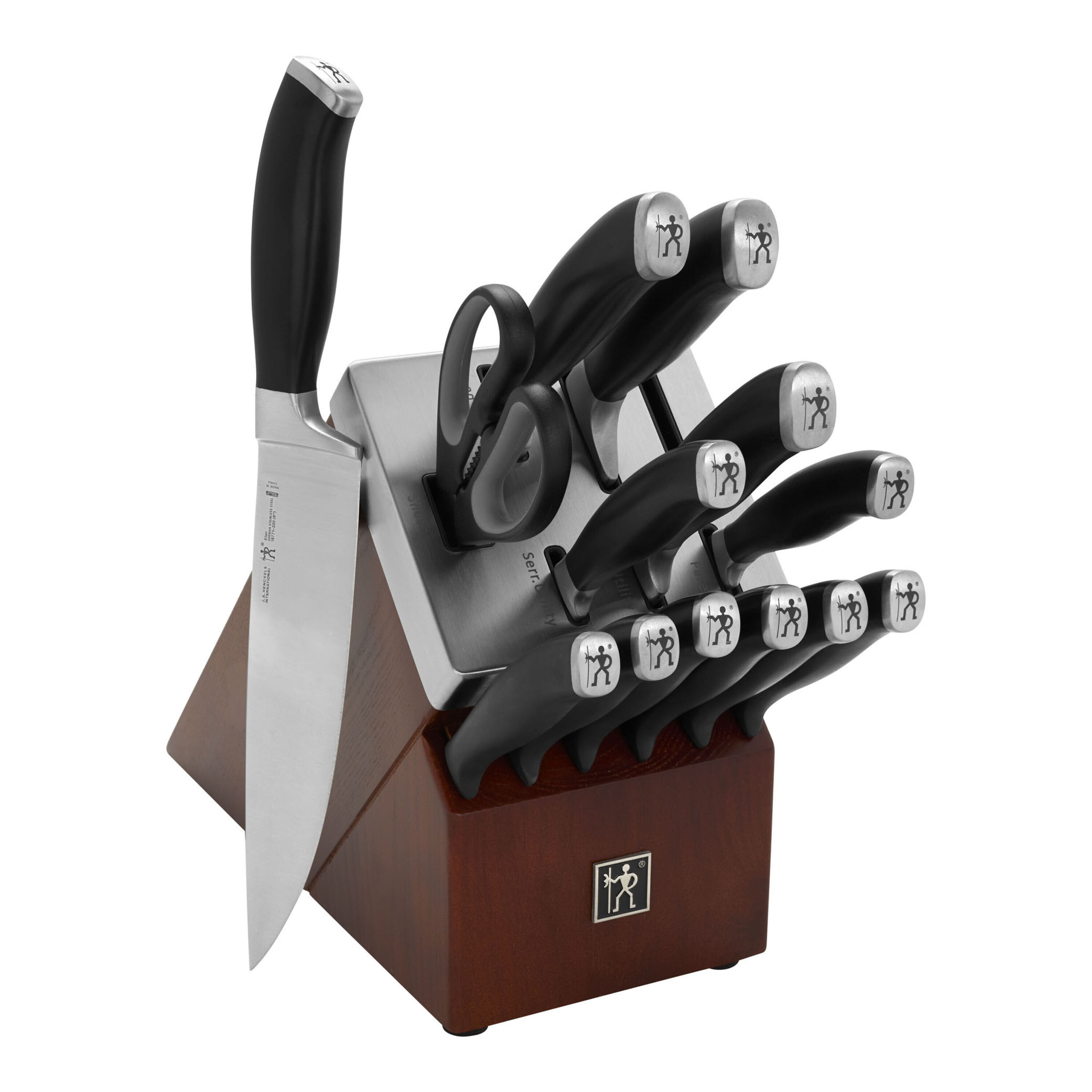 14-pcs, Knife block set, brown