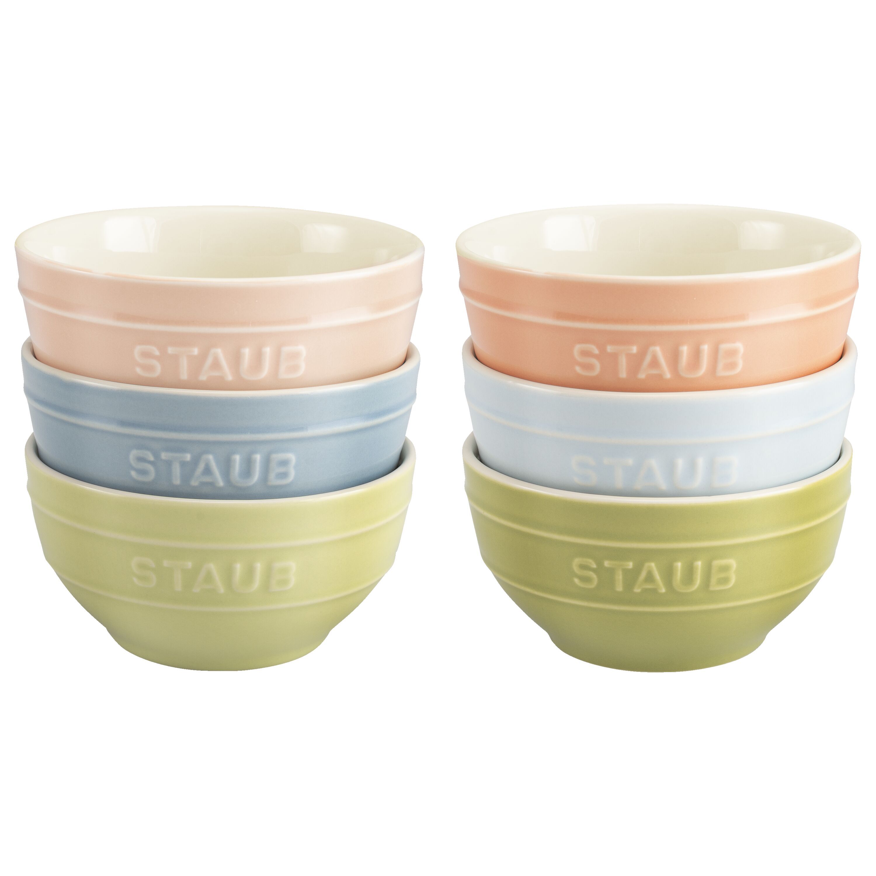 12 cm / 6-pcs ceramic Bowl set macaron mixed colours