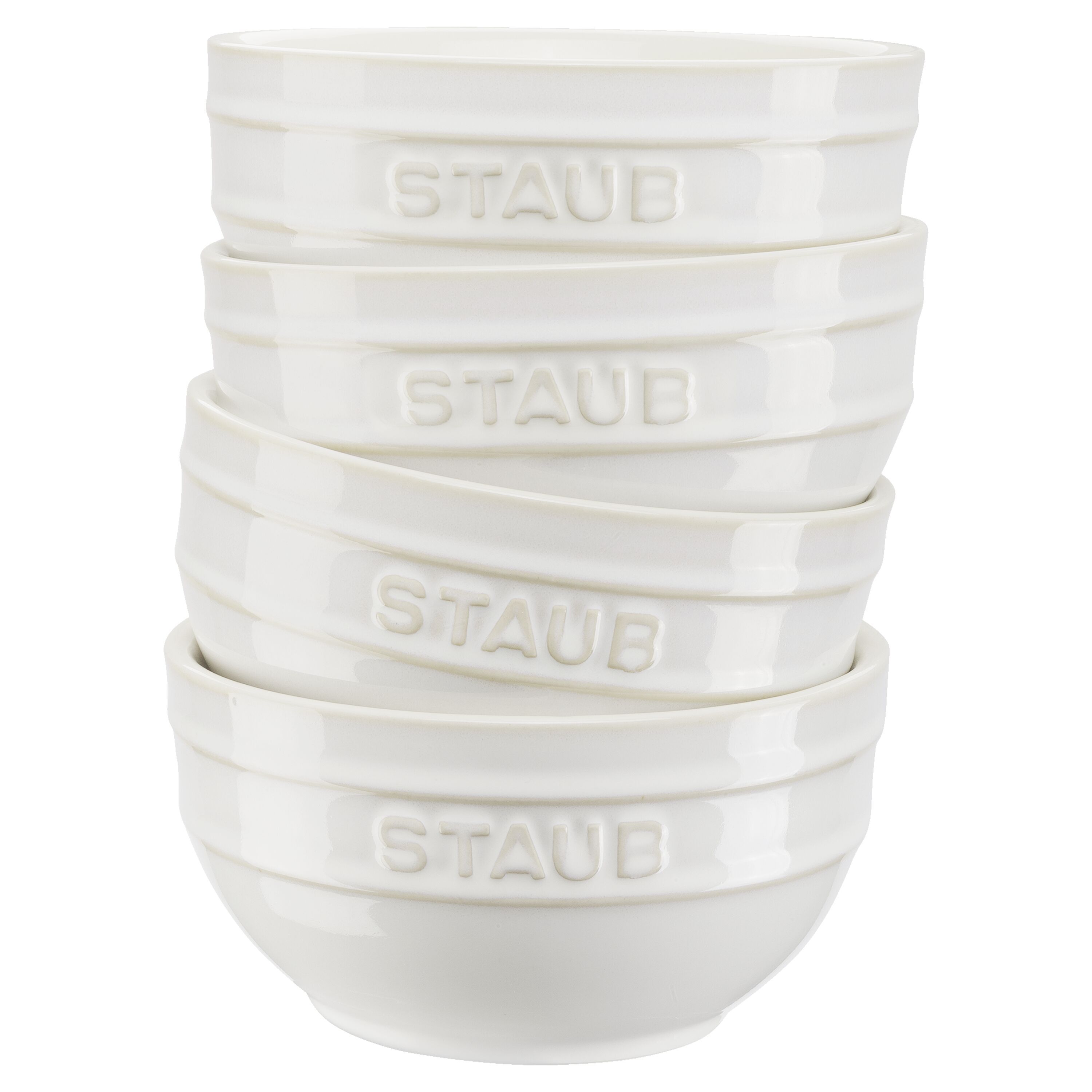 12 cm / 4-pcs ceramic Bowl set ivory-white