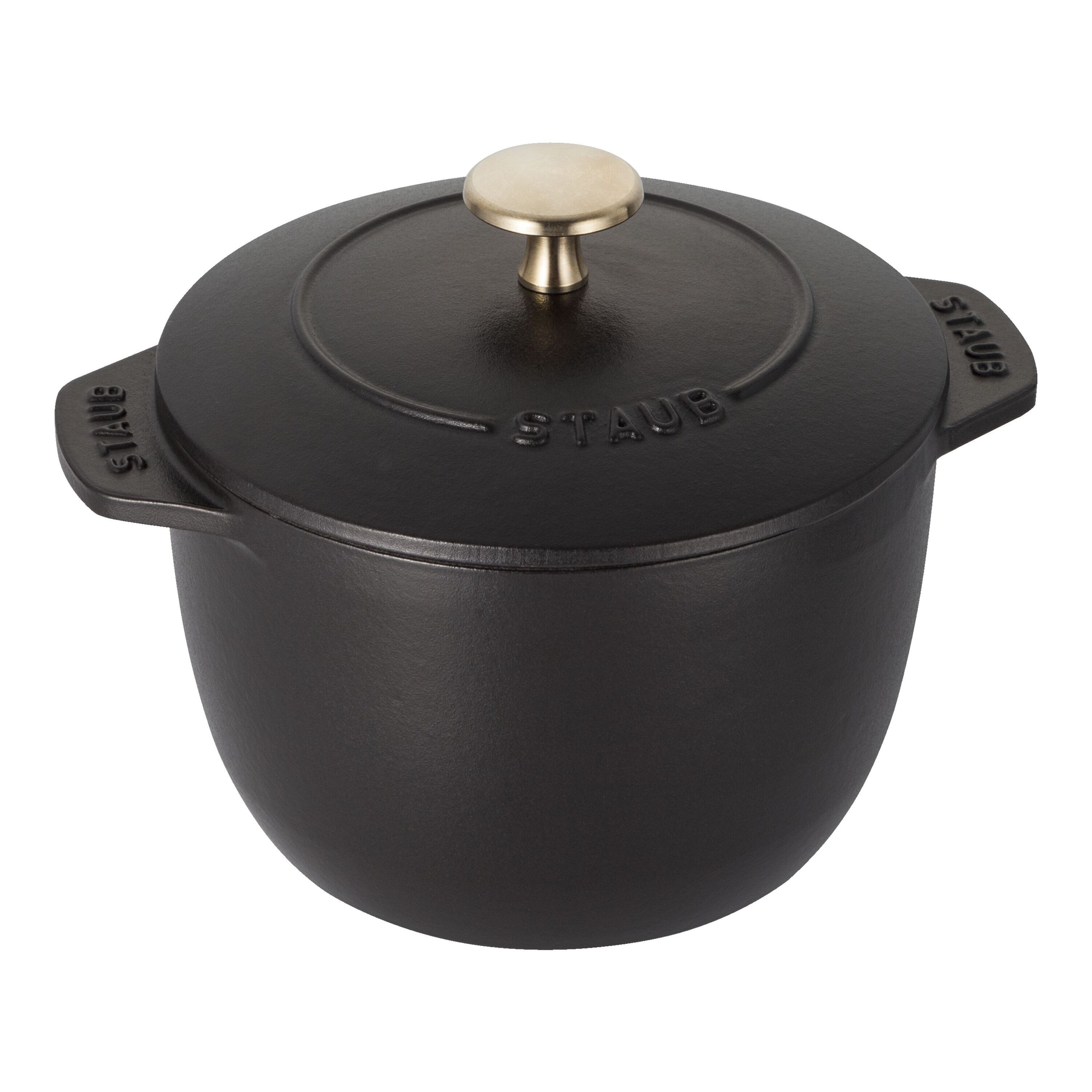 16 cm round Cast iron Rice Cocotte black