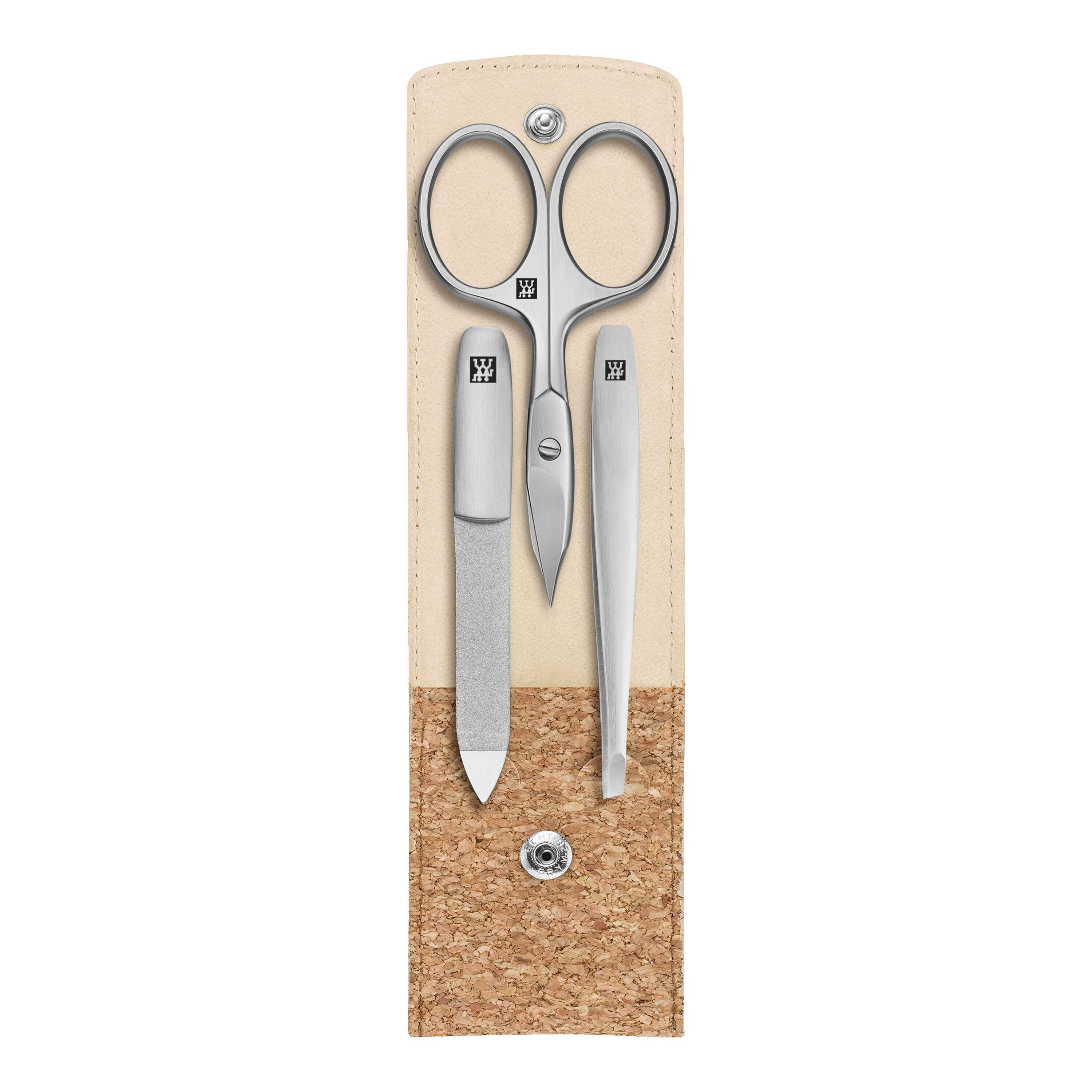 3-pcs Cork Snap fastener case natural
