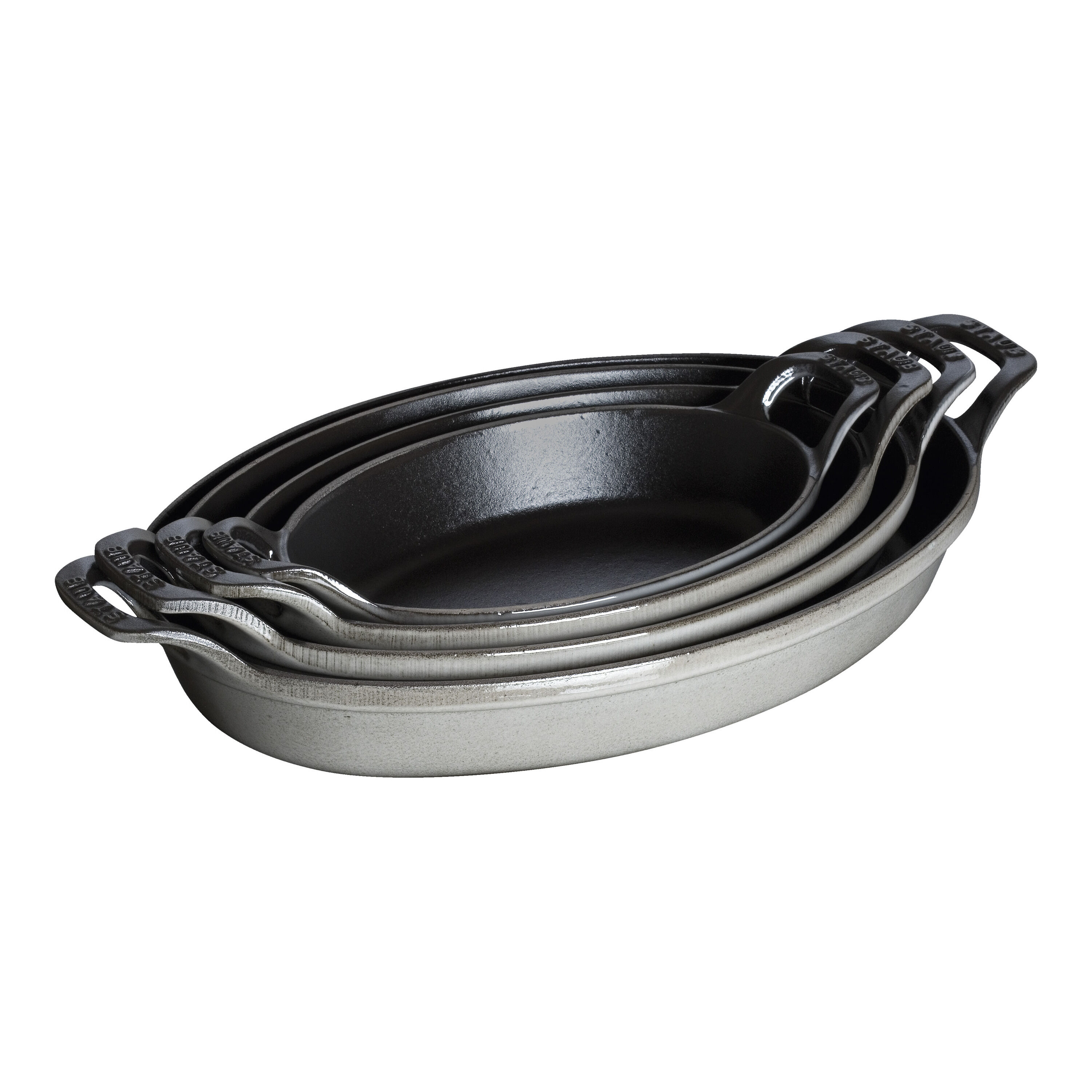 24 cm oval Cast iron Oven dish graphite-grey