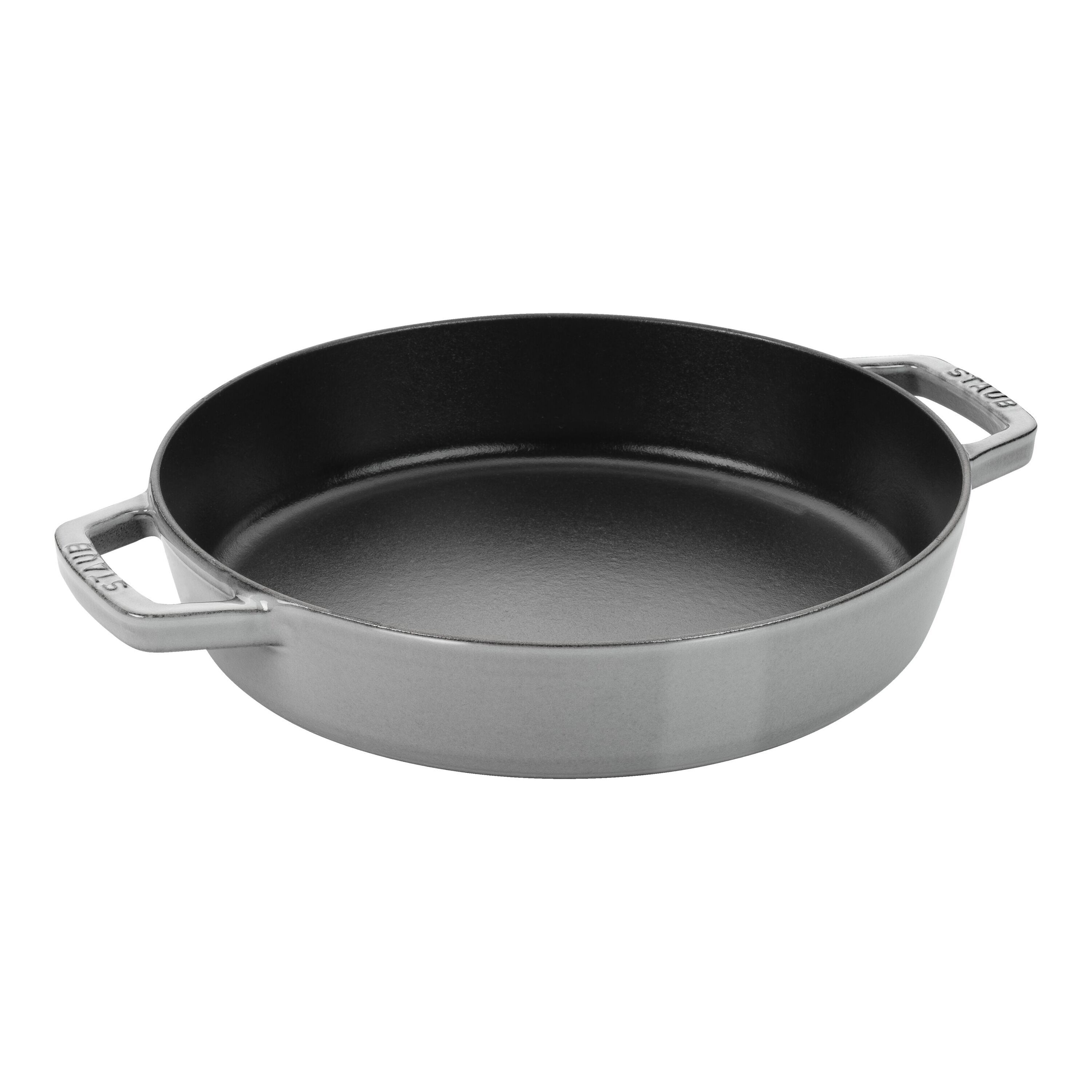 20 cm Cast iron Frying pan with 2 handles graphite-grey