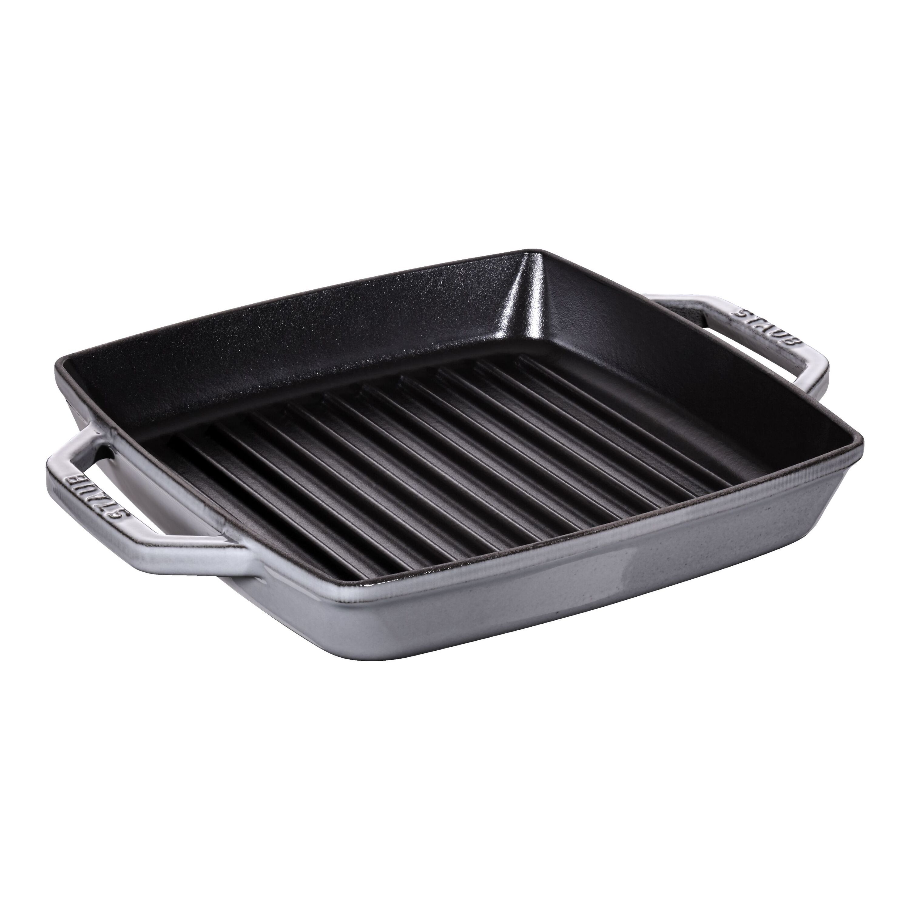 23 cm square Cast iron Grill pan graphite-grey