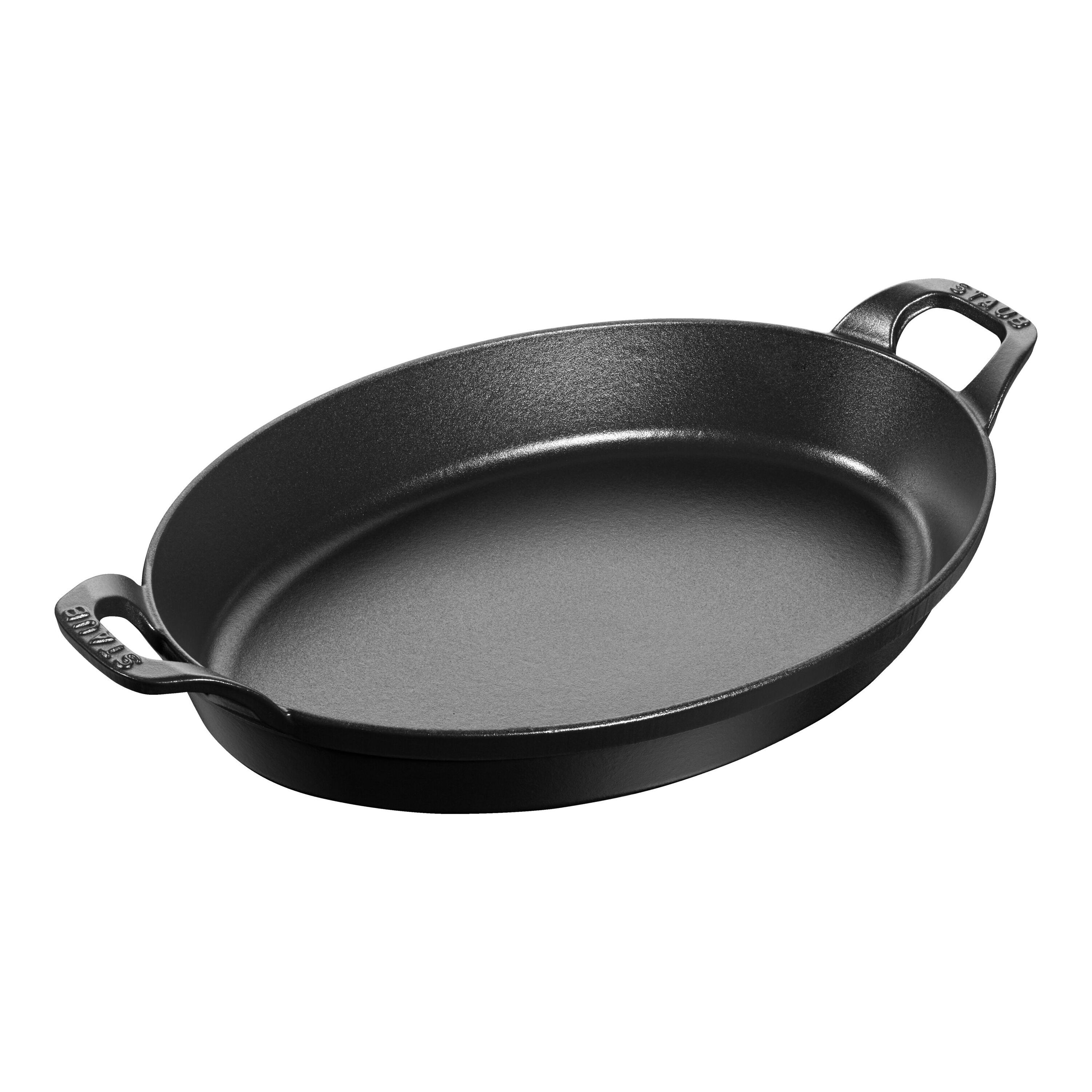 32 cm oval Cast iron Oven dish black