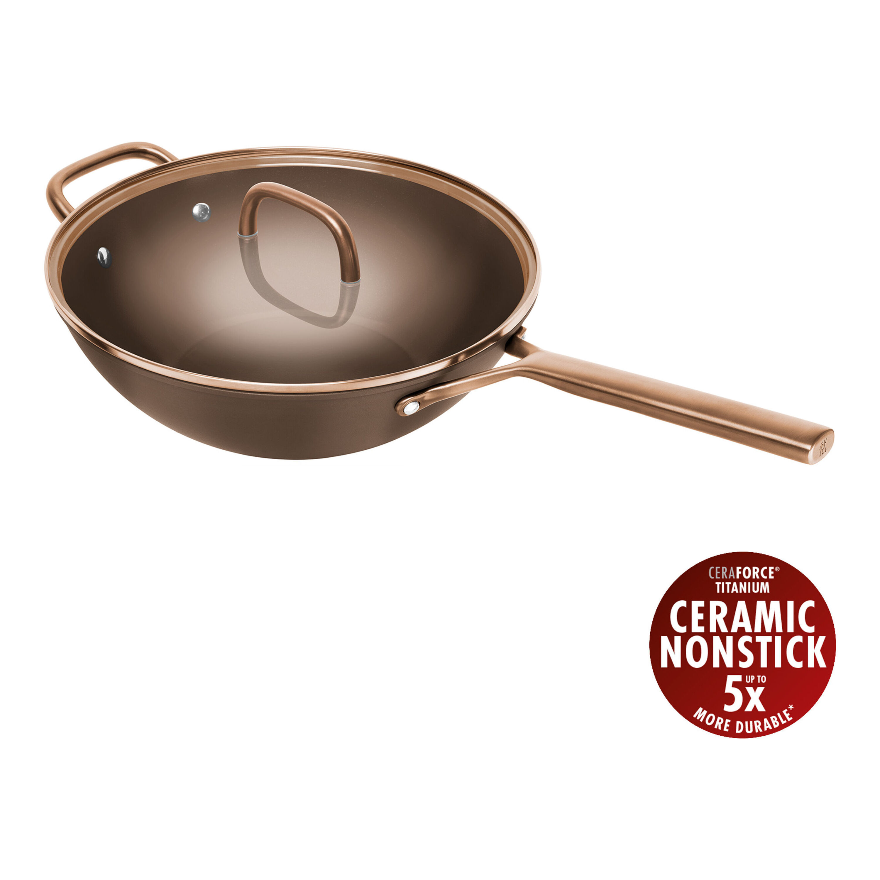 30 cm Aluminium Wok with glass lid