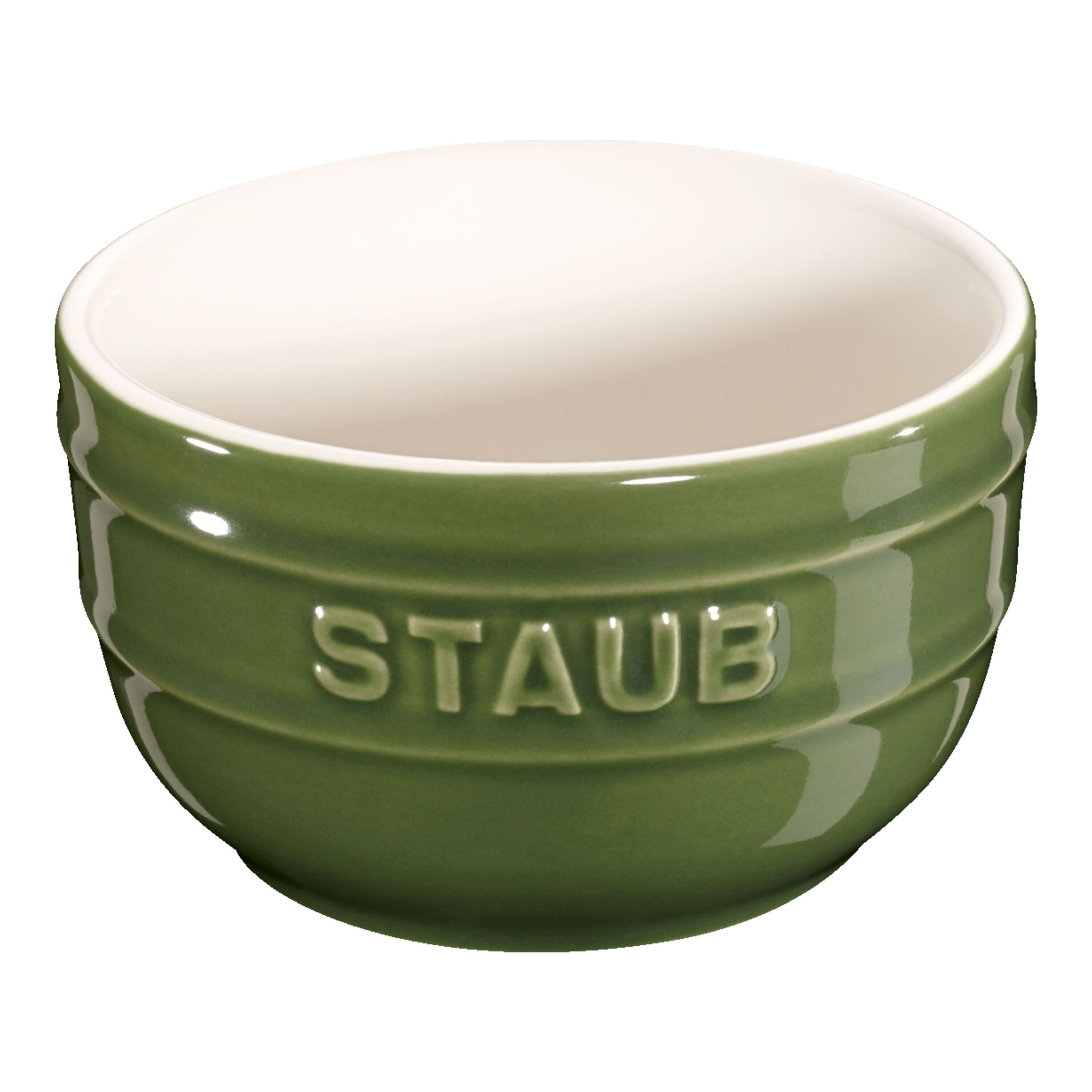 9 cm / 2-pcs round ceramic Ramekin set basil-green