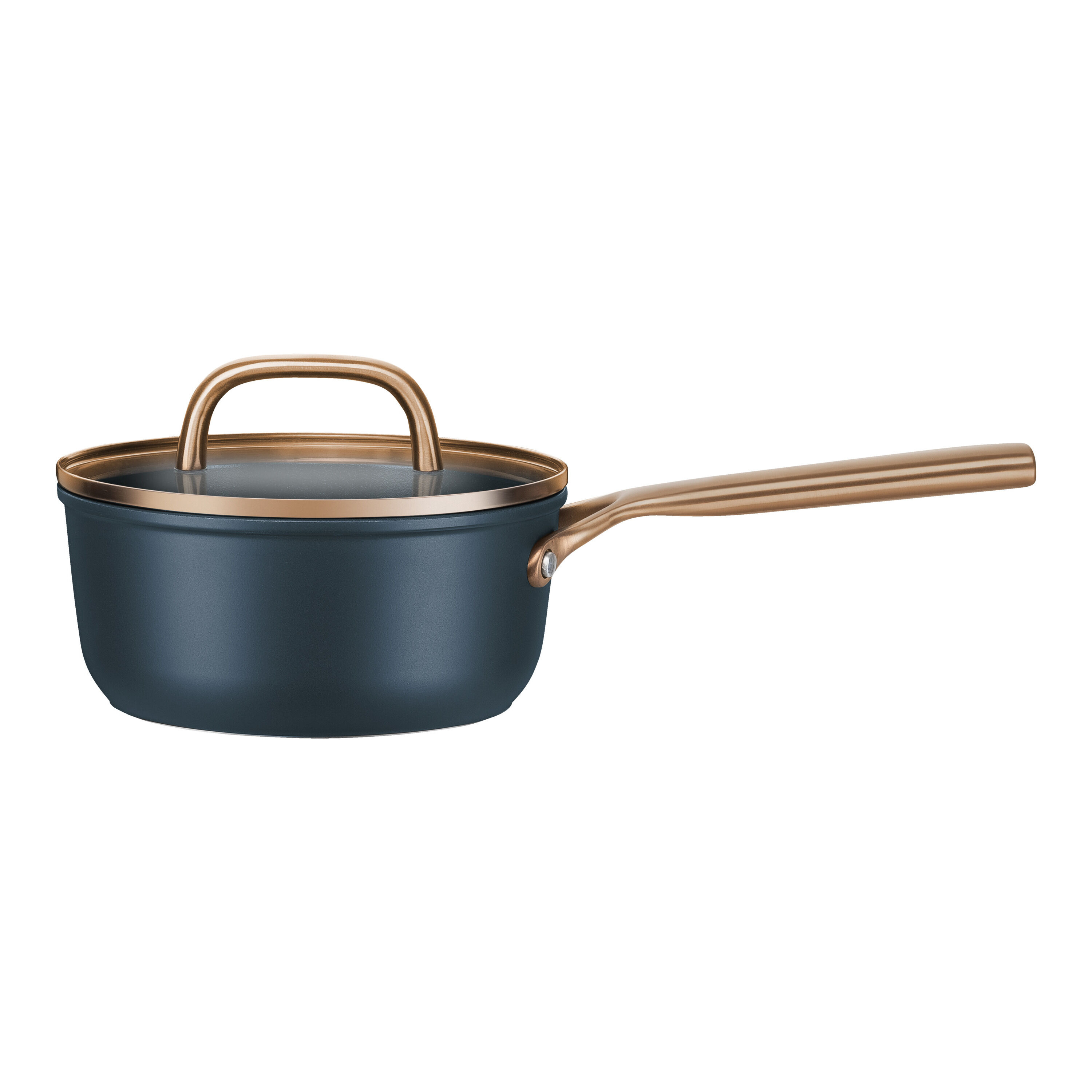 18 cm Aluminium Saucepan with glass lid blue