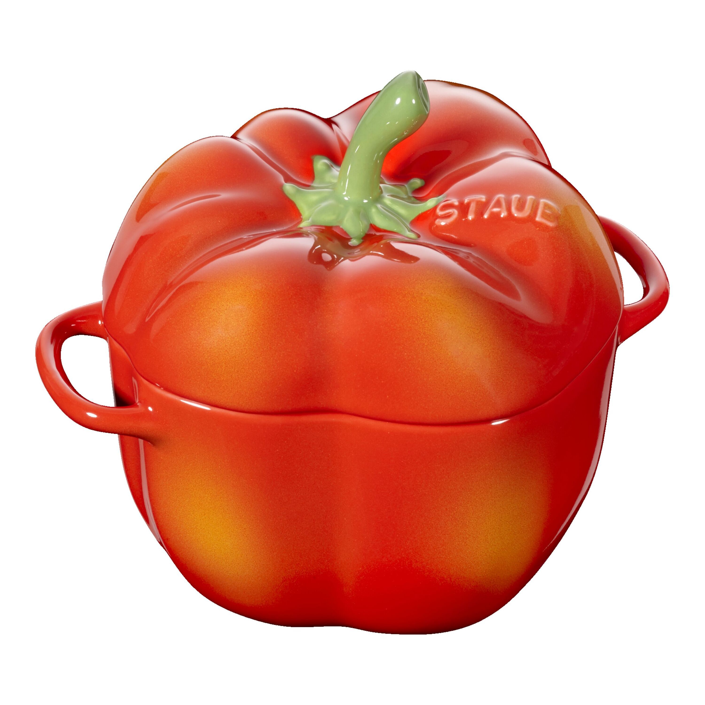 11 cm pepper ceramic Cocotte orange-red