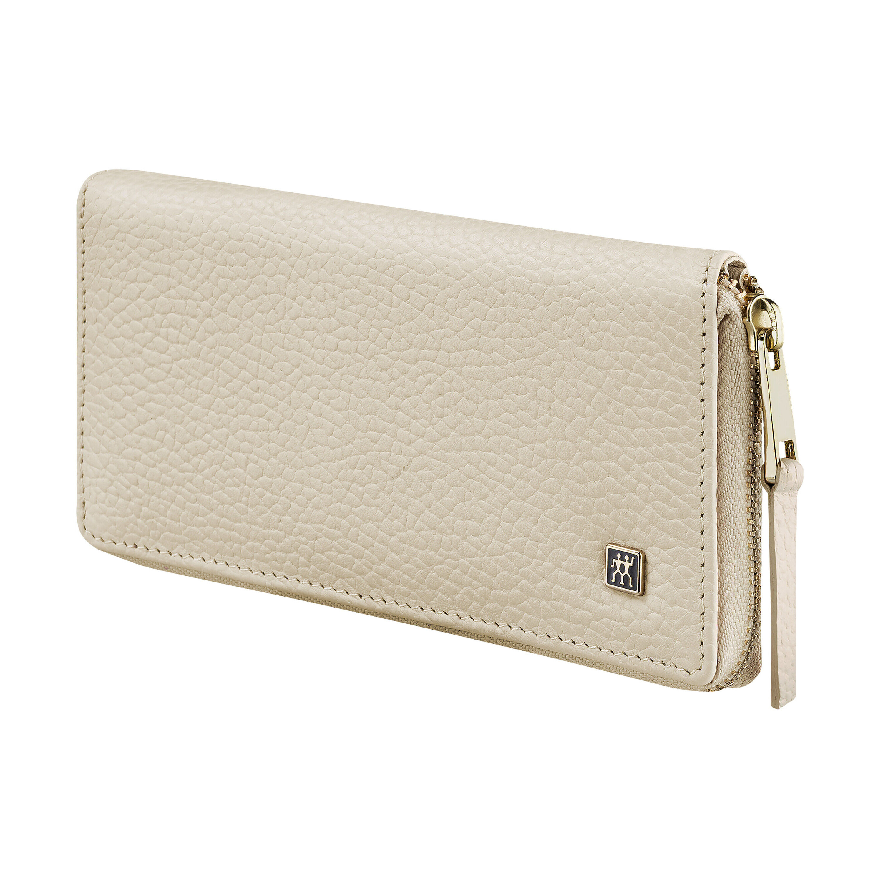 5-pcs Leather Zip fastener case off-white