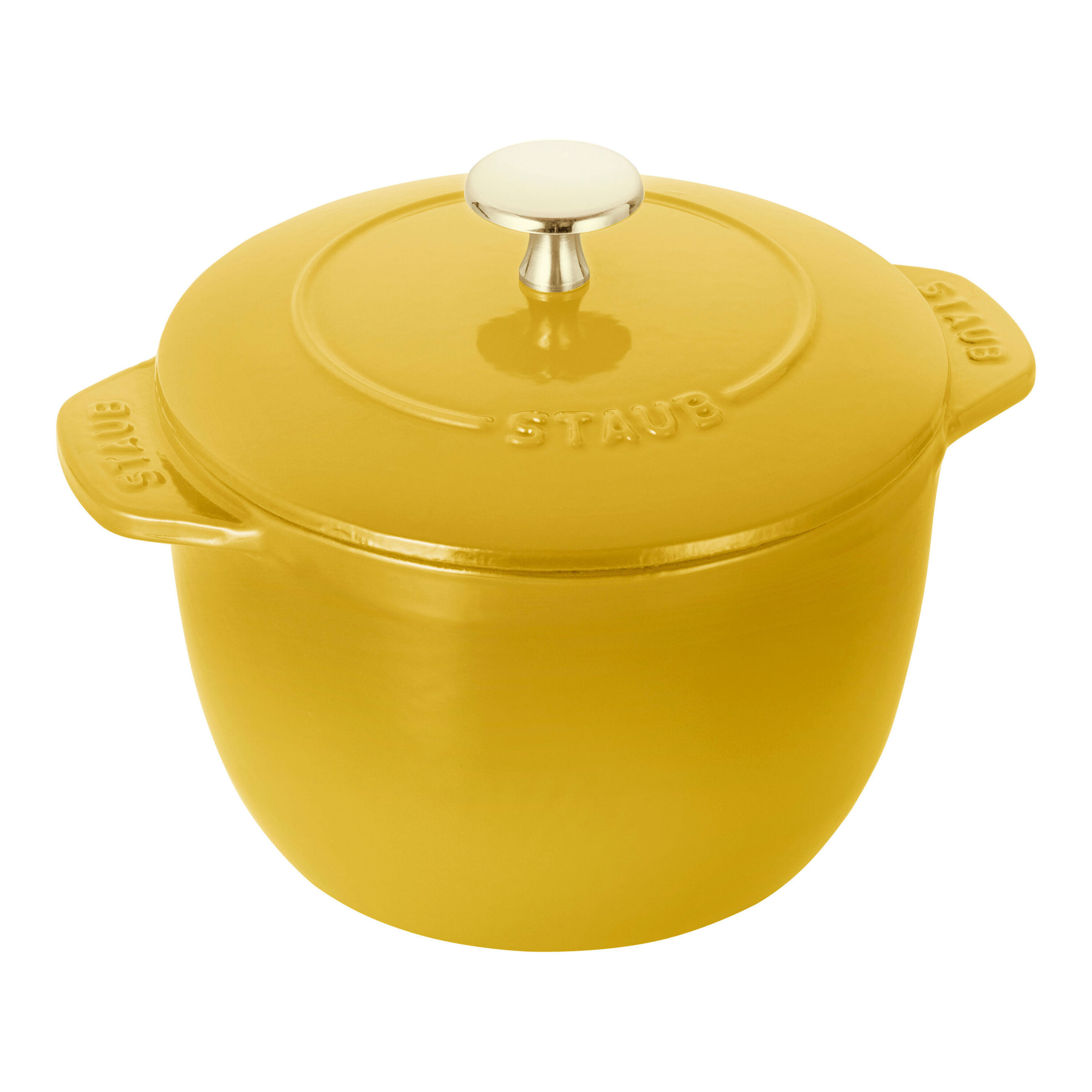 16 cm round Cast iron Rice Cocotte citron