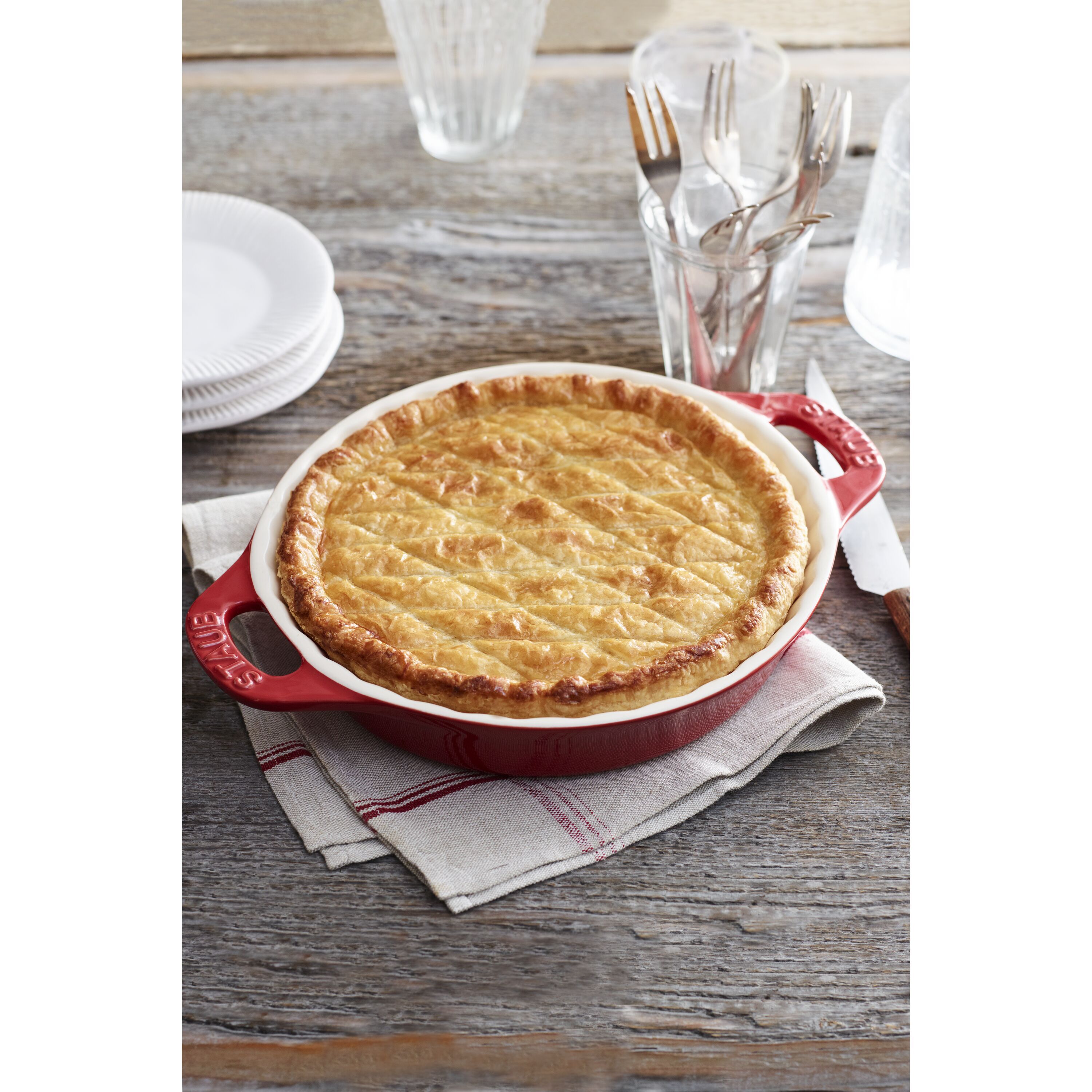 24 cm ceramic Pie dish cherry