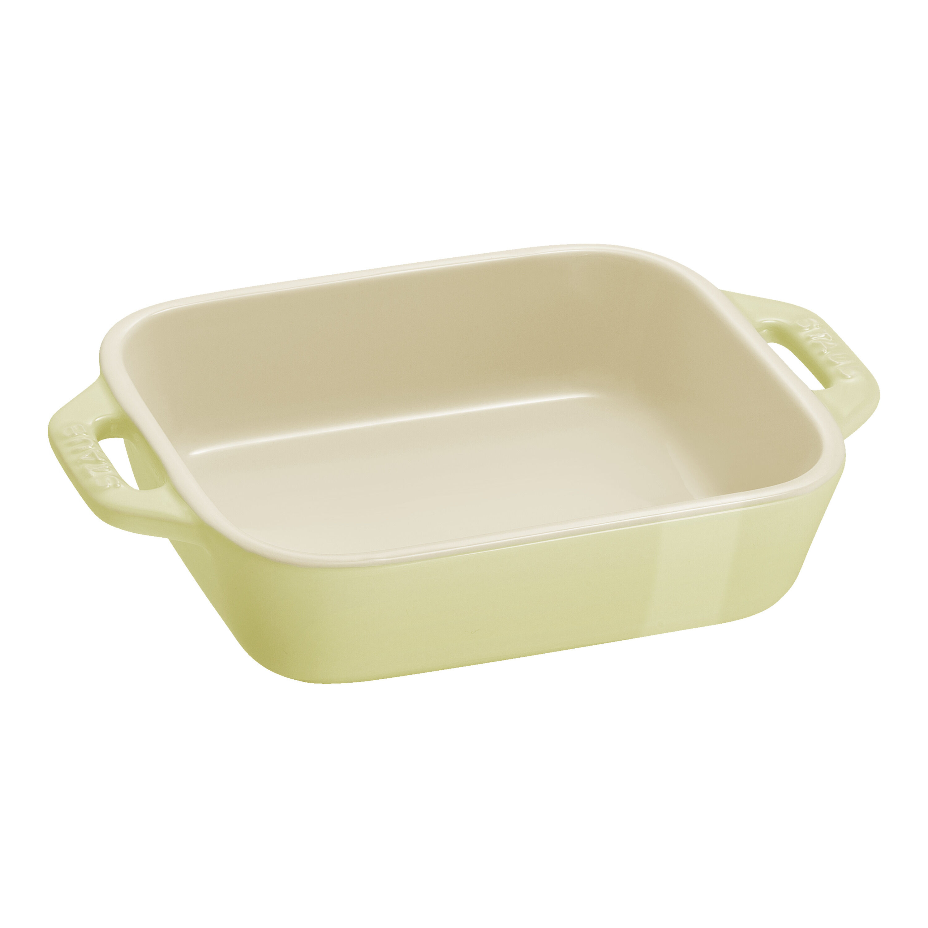 2-pcs rectangular ceramic Ovenware set light green