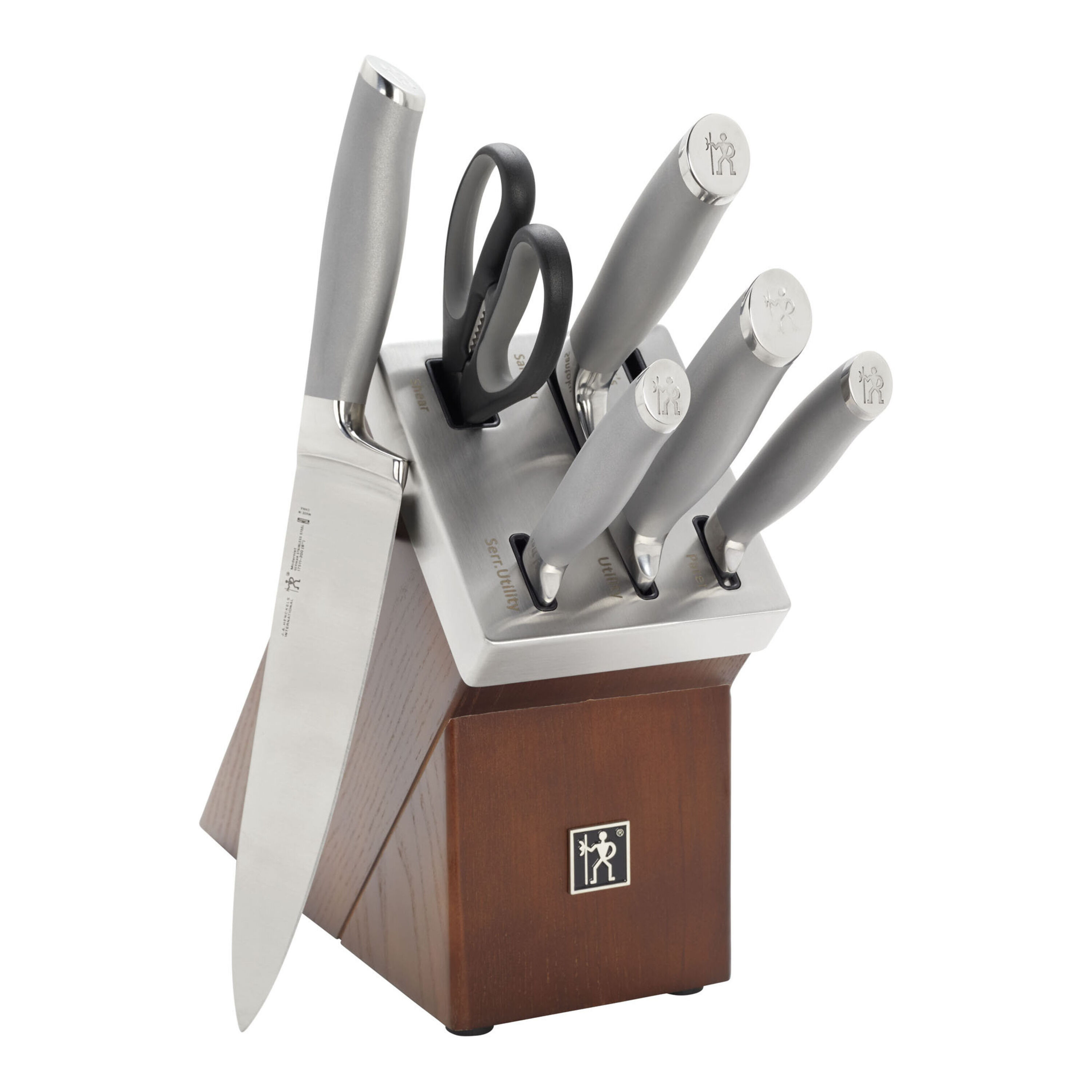 7-pcs, Knife block set, brown