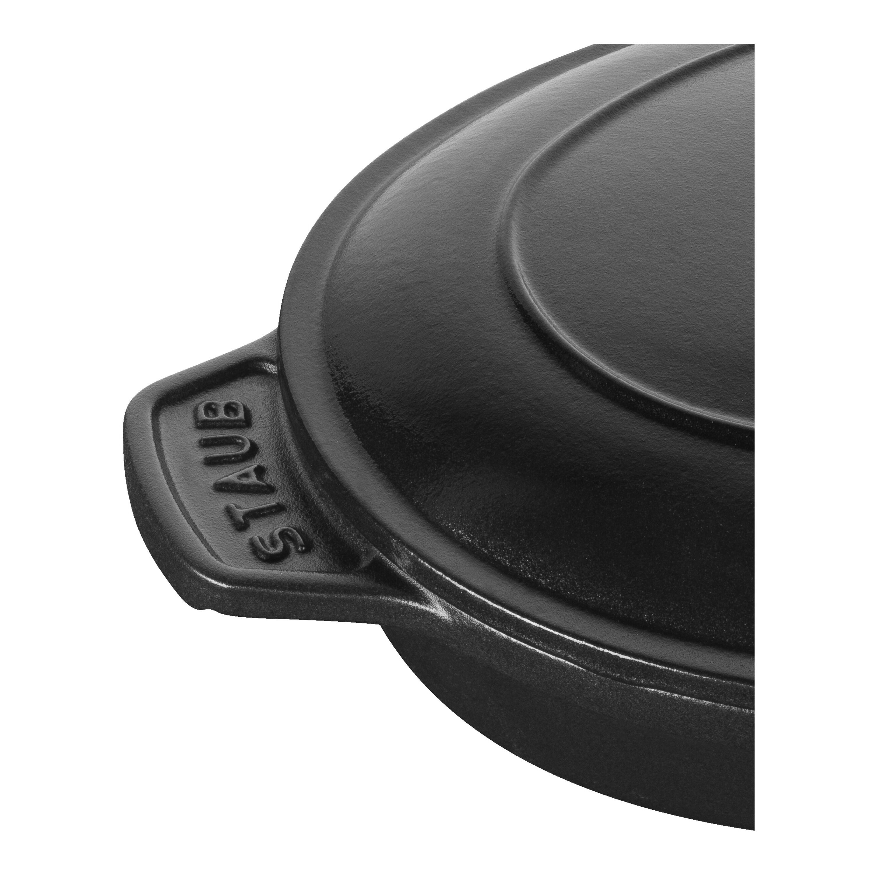 23 cm oval Cast iron Oven dish with lid black