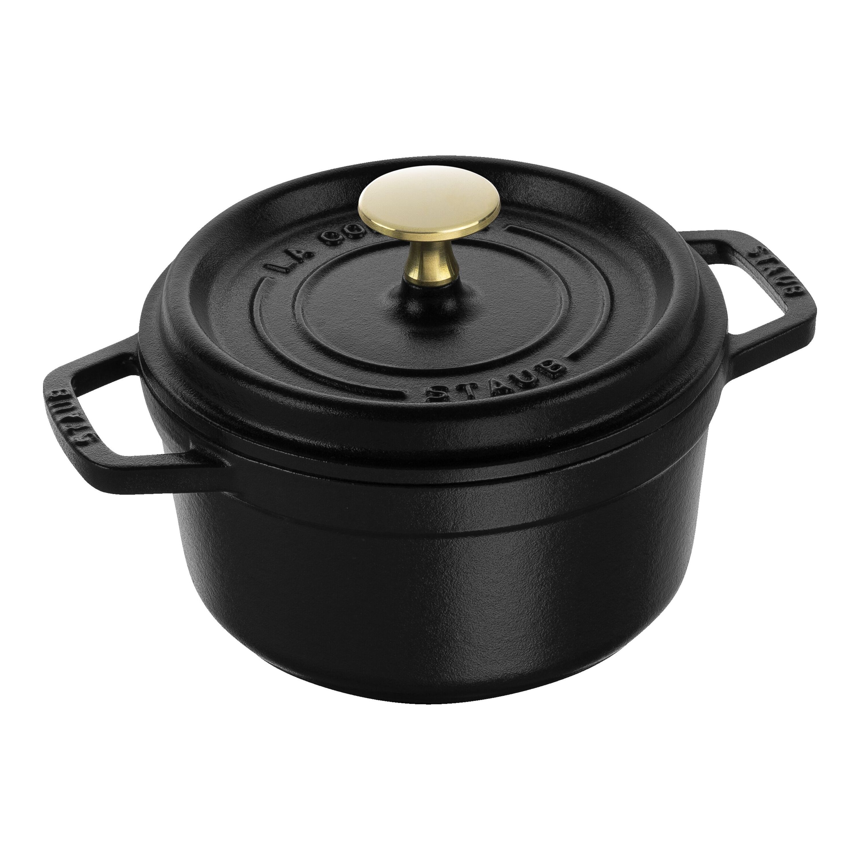 16 cm round Cast iron Cocotte black
