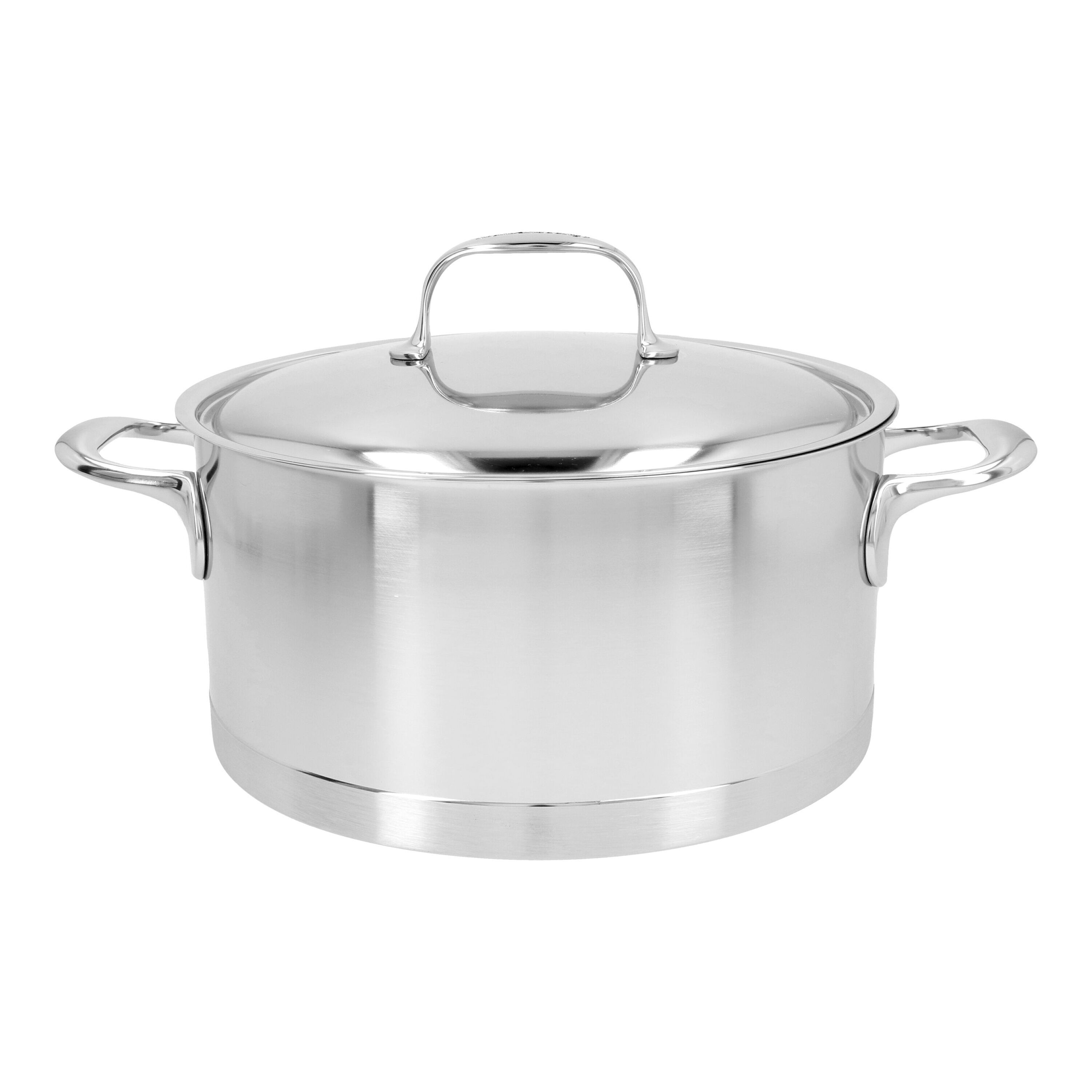 24 cm 18/10 Stainless Steel Stew pot with lid silver