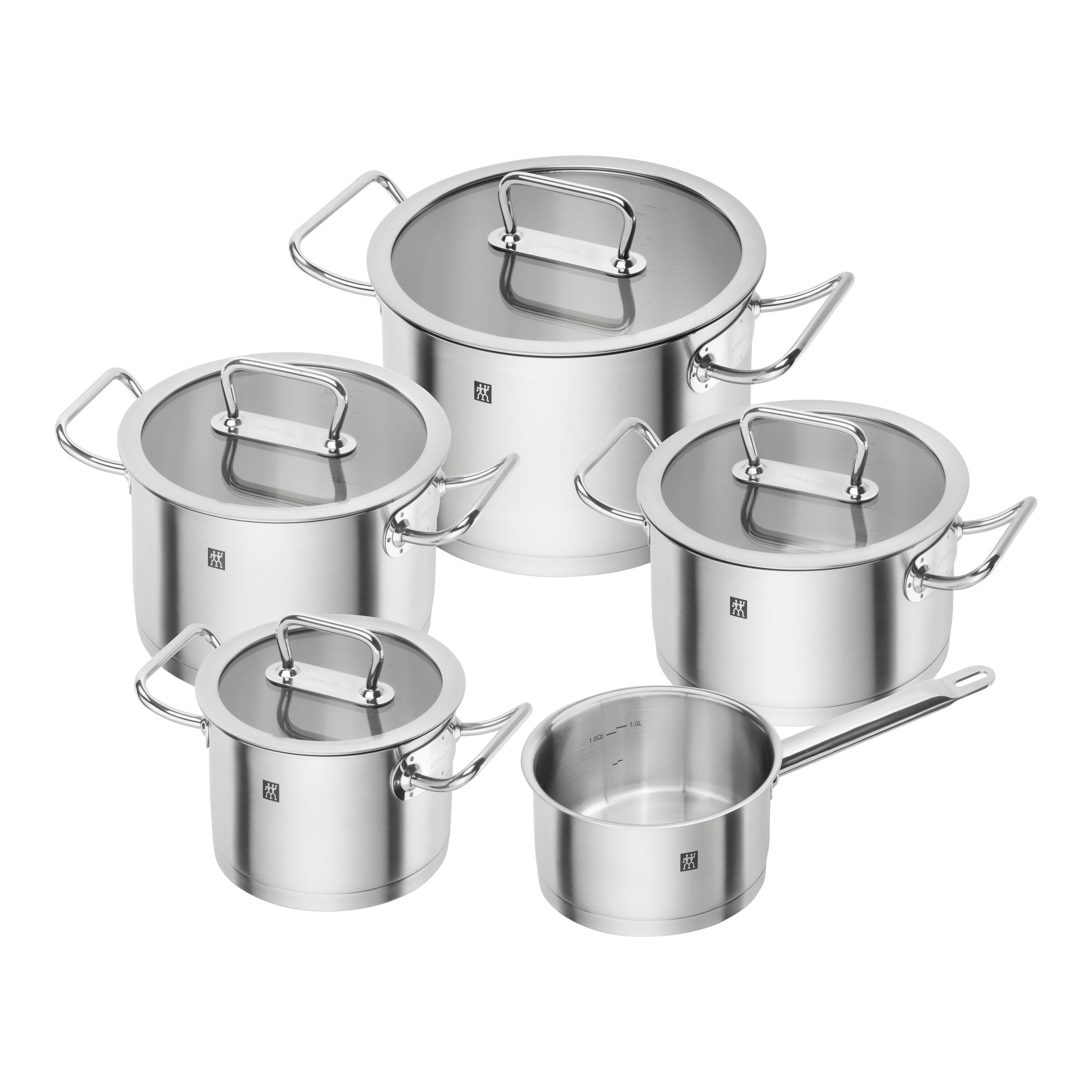 5-pcs 18/10 Stainless Steel Pot set silver