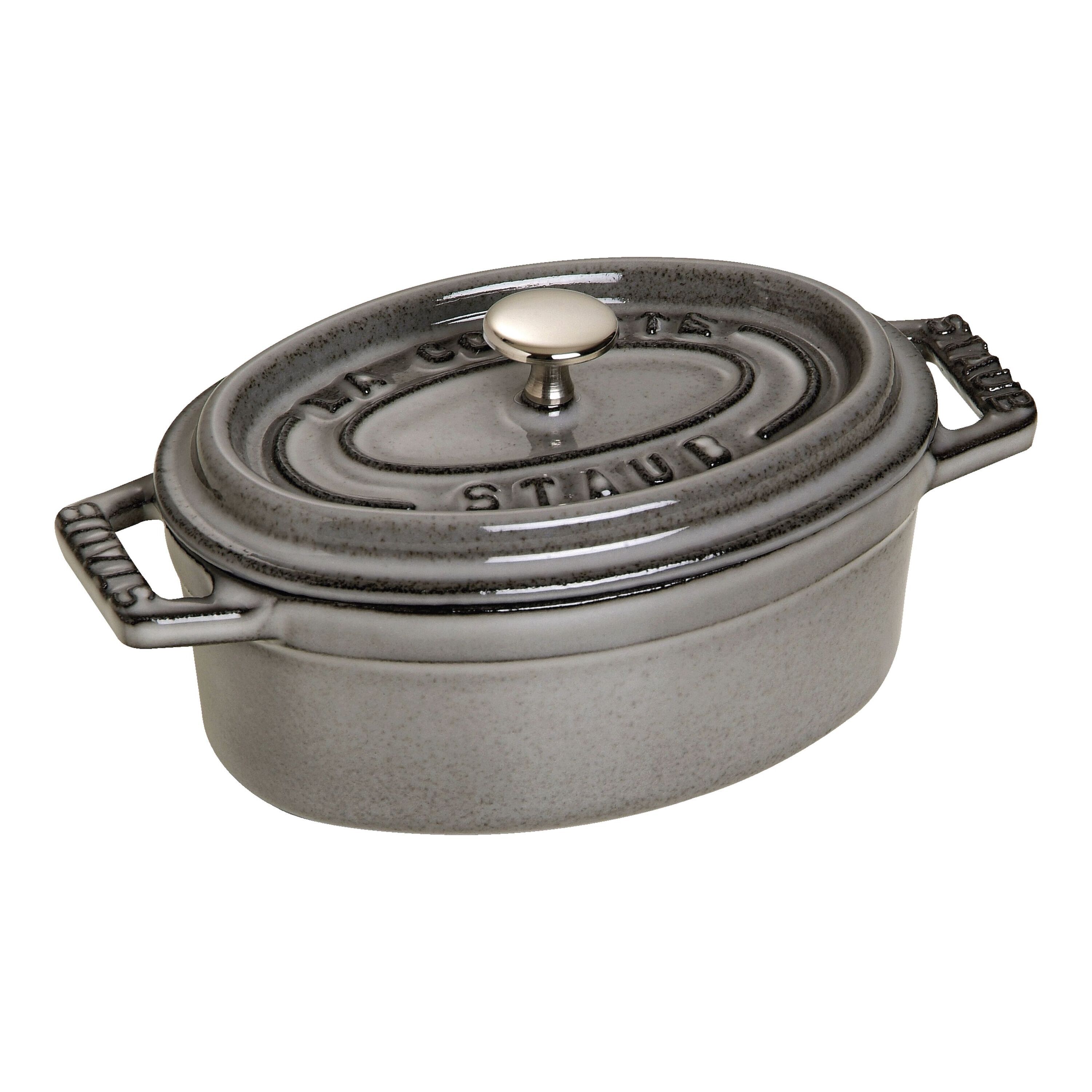 11 cm oval Cast iron Mini Cocotte graphite-grey