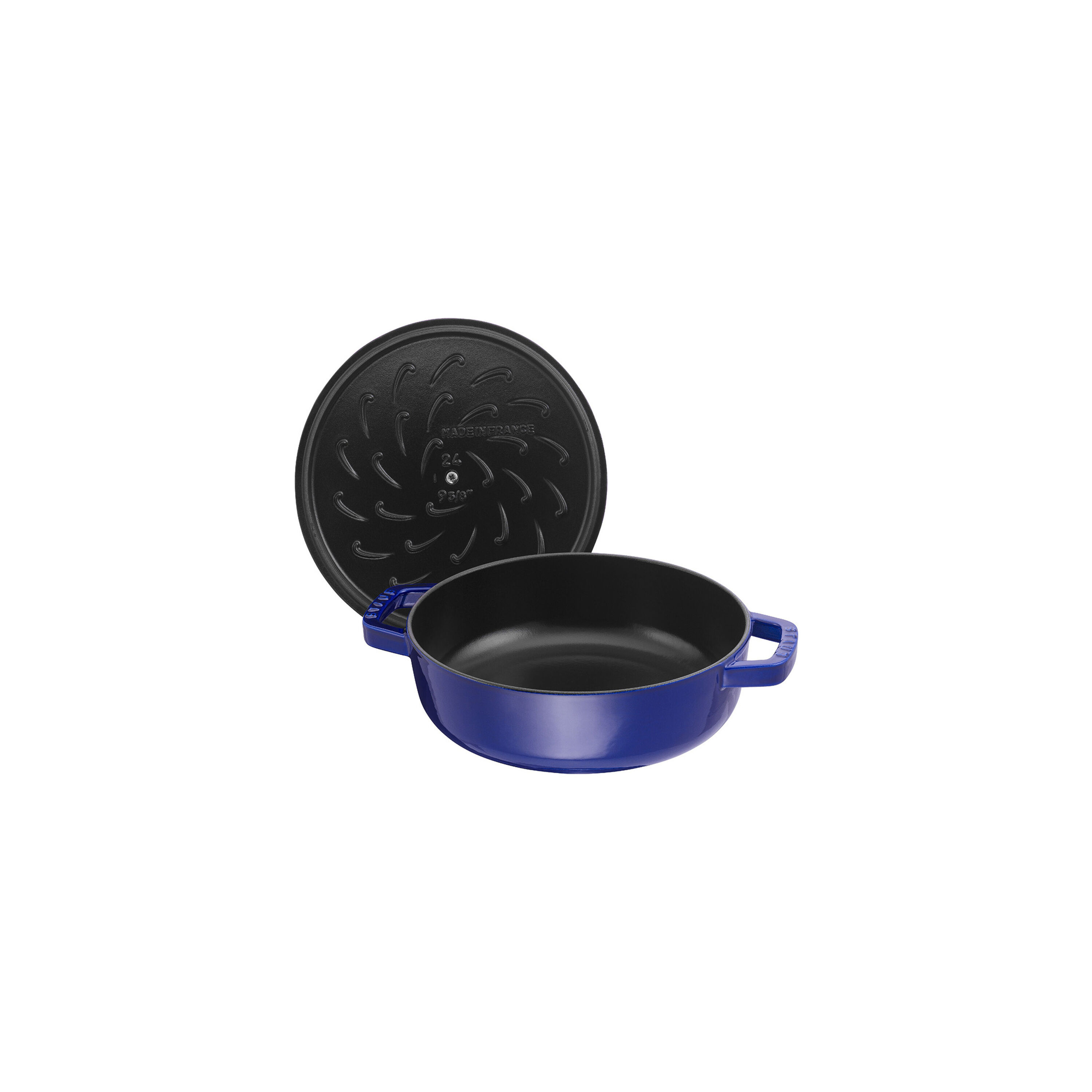 24 cm round Cast iron Saute pan Chistera dark-blue