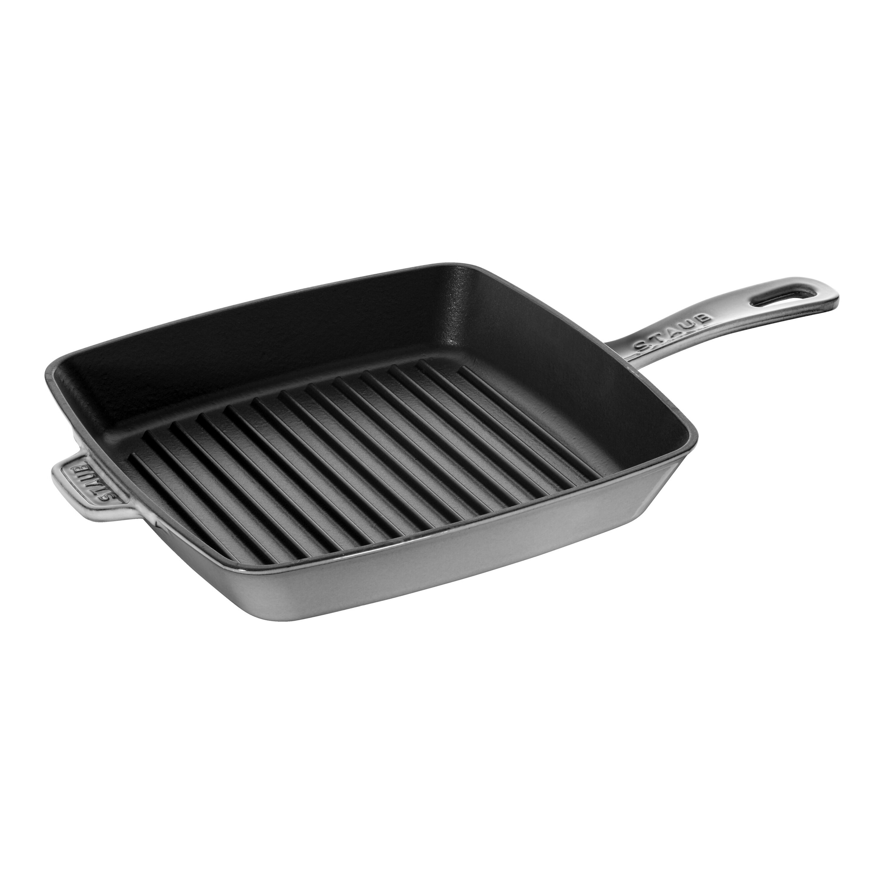 26 cm square Cast iron American grill graphite-grey