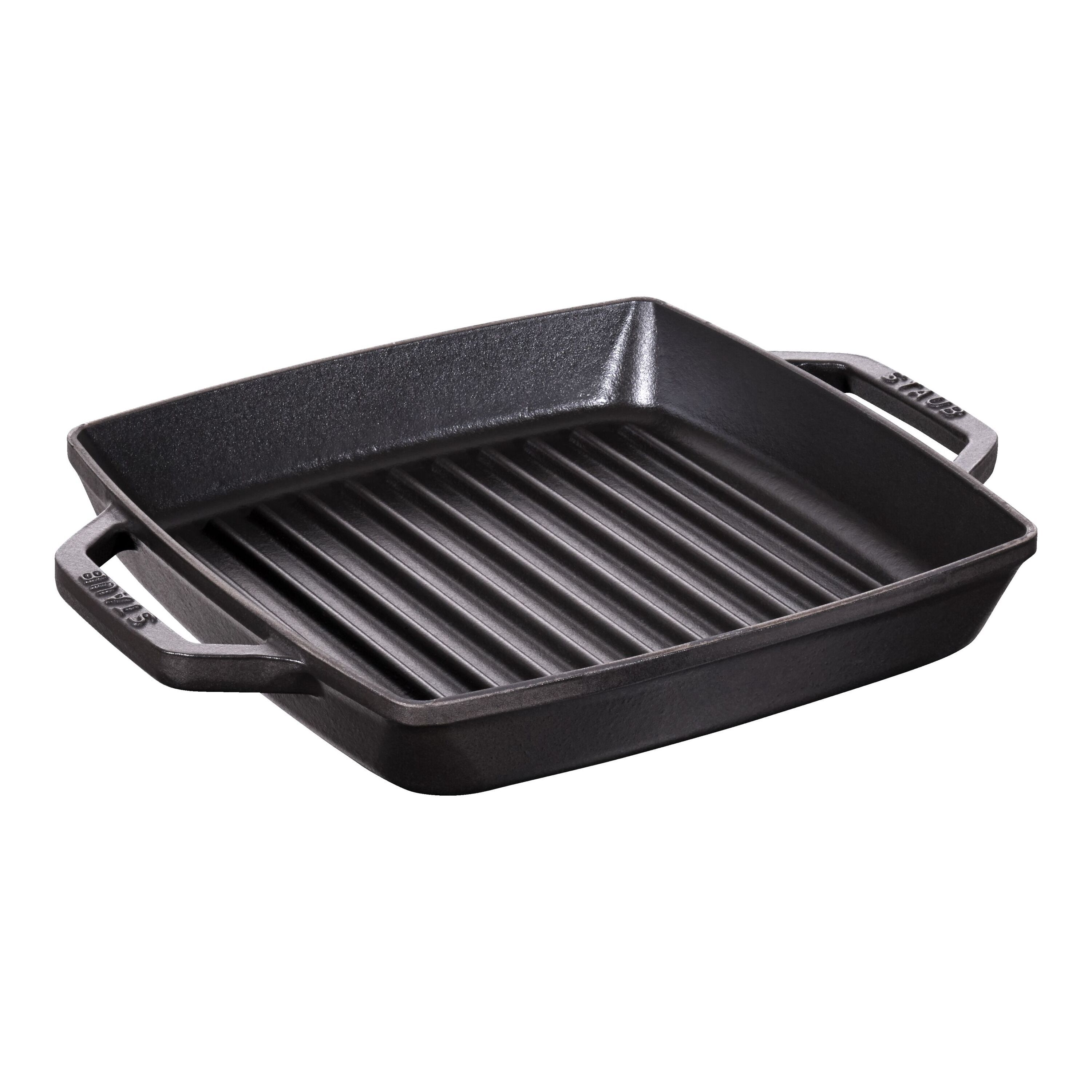 23 cm square Cast iron Grill pan black