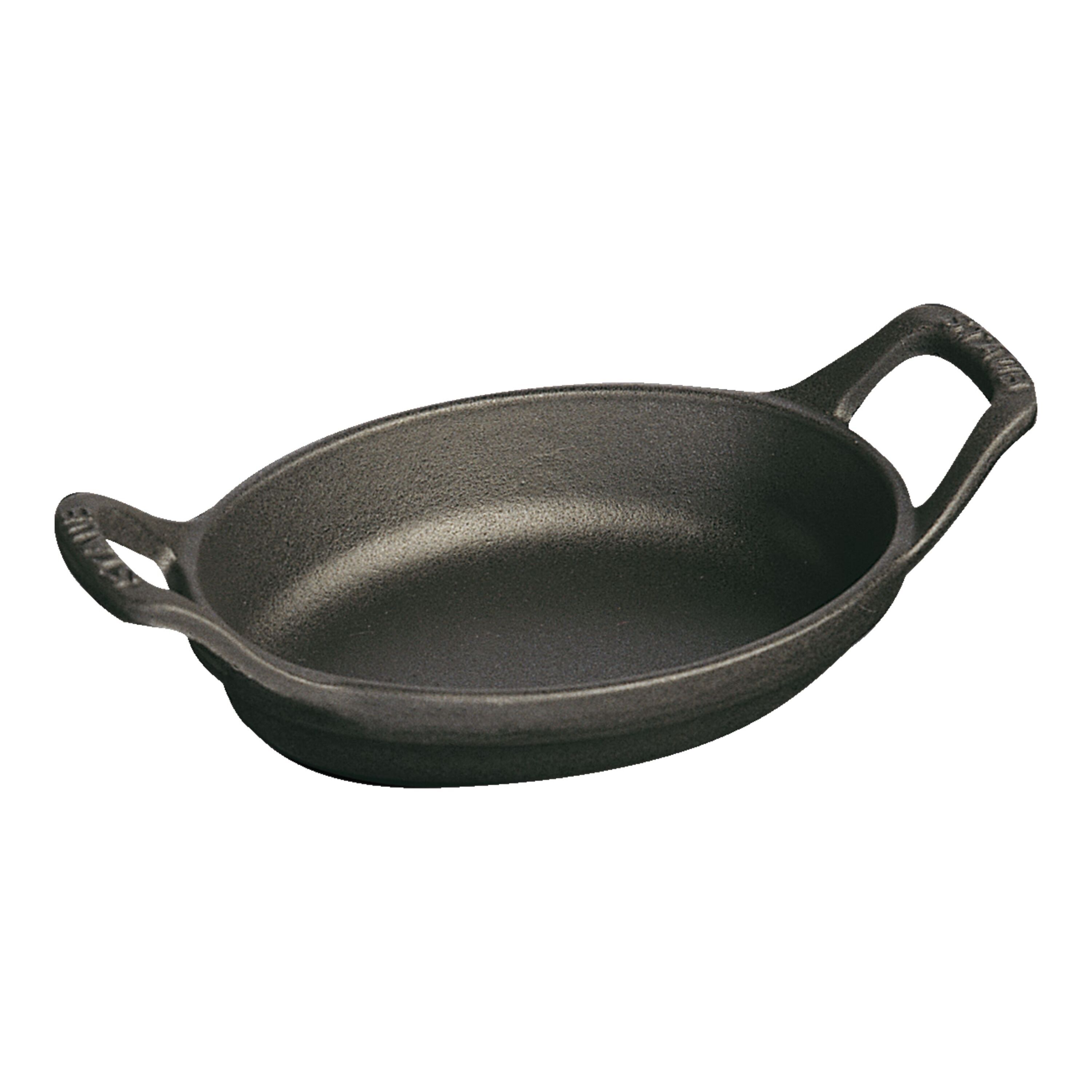 15 cm oval Cast iron Oven dish black
