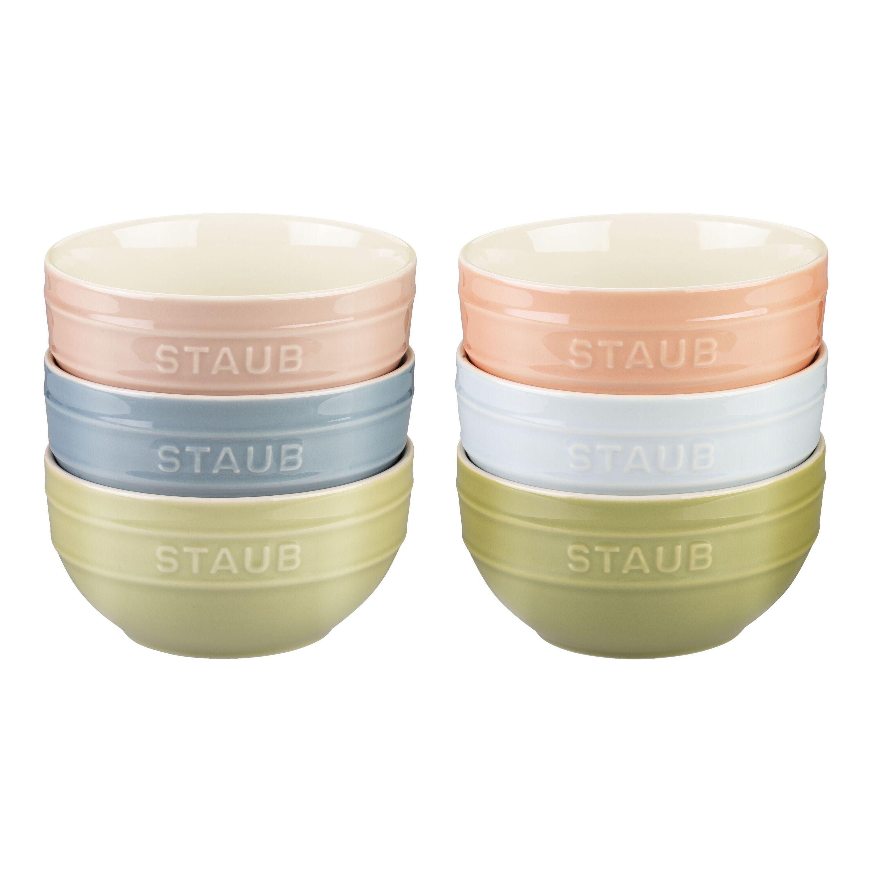14 cm / 6-pcs ceramic Bowl set macaron mixed colours