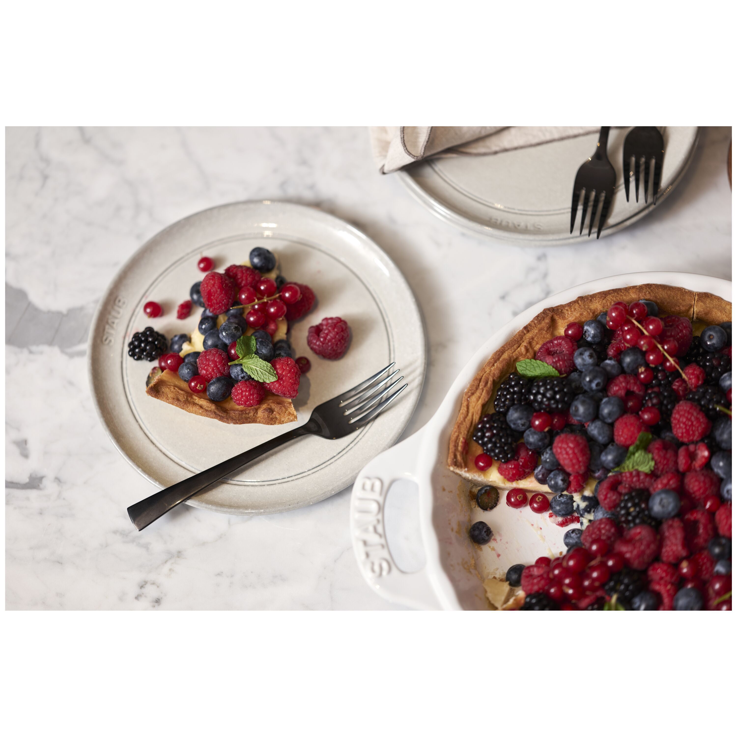 20 cm ceramic Plate flat white truffle
