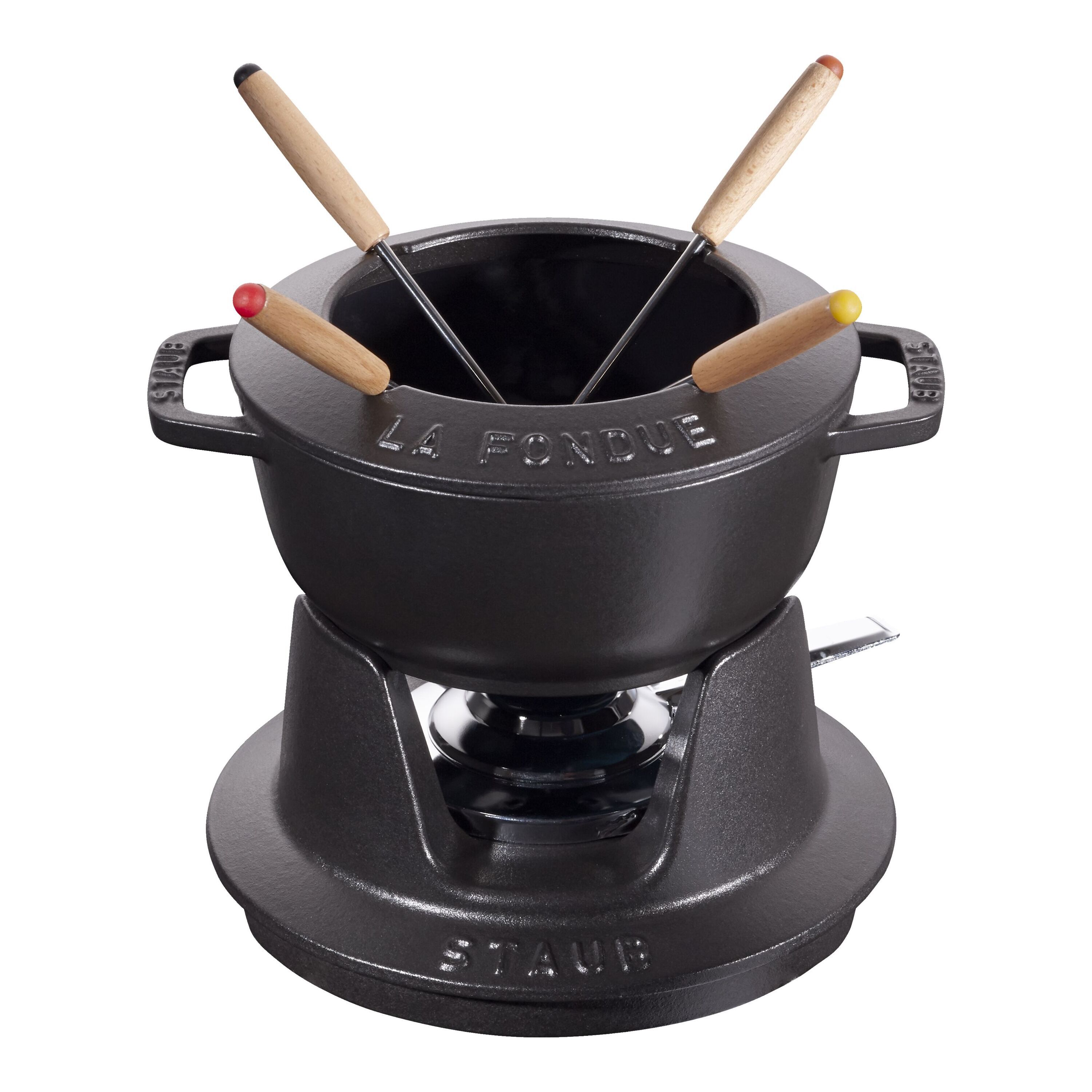 16 cm Cast iron Fondue Set black