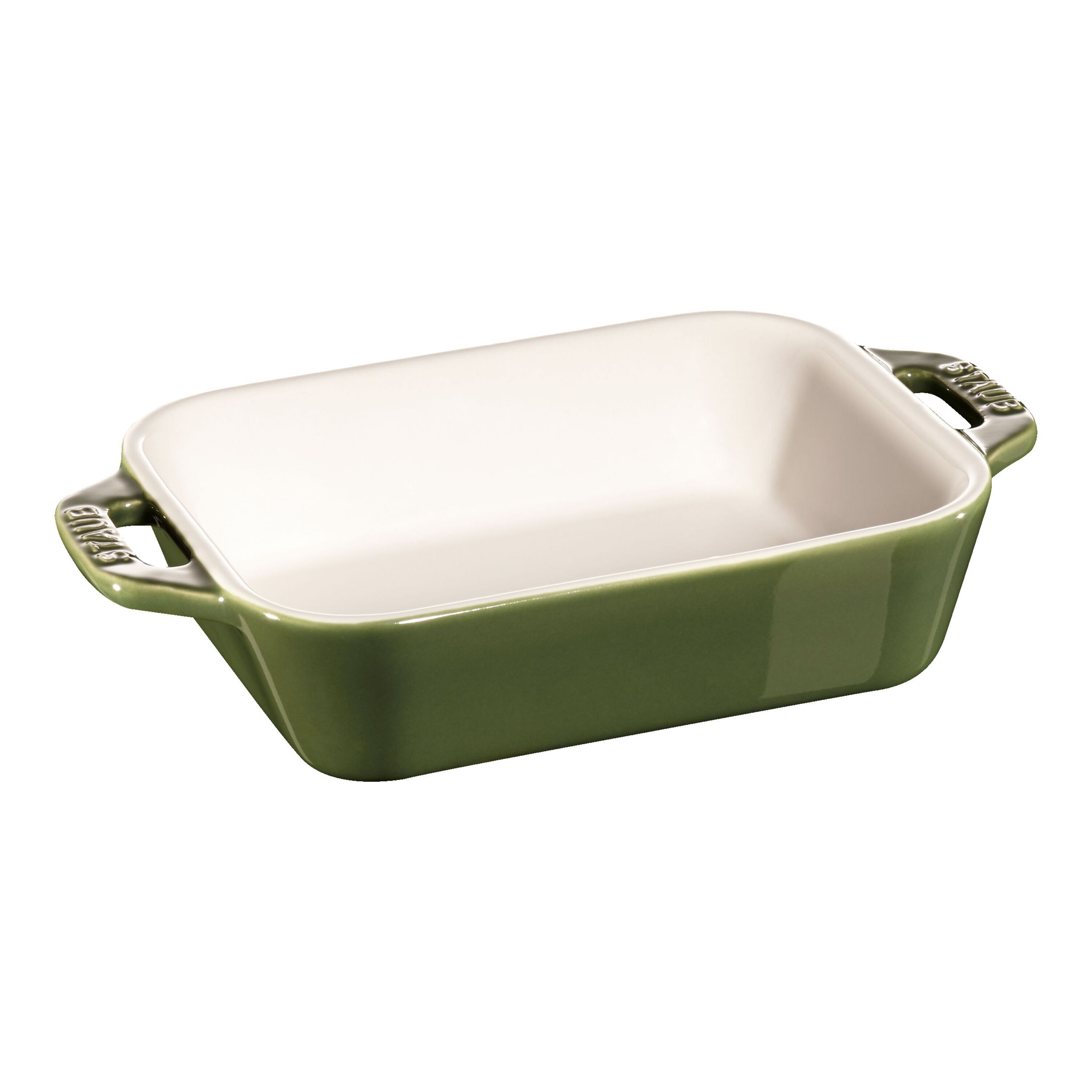 14 x 11 cm rectangular ceramic Oven dish basil-green
