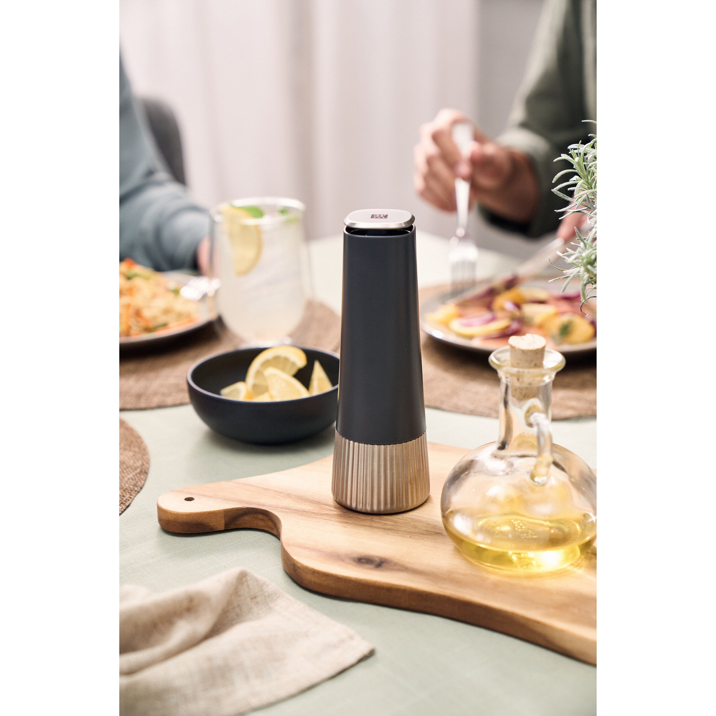 Spice mill 19 cm, grey