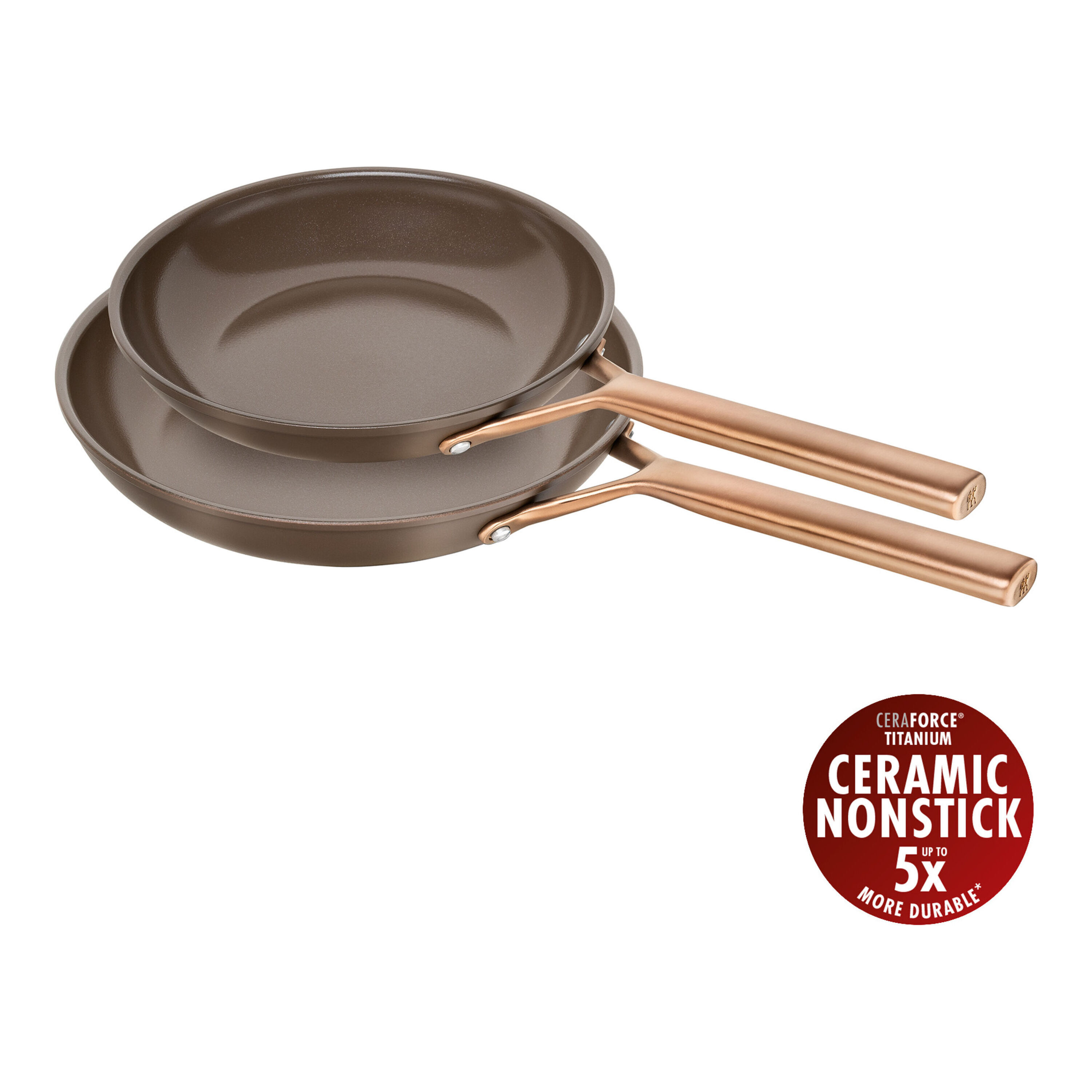 2-pcs Aluminium Frying pan set brown