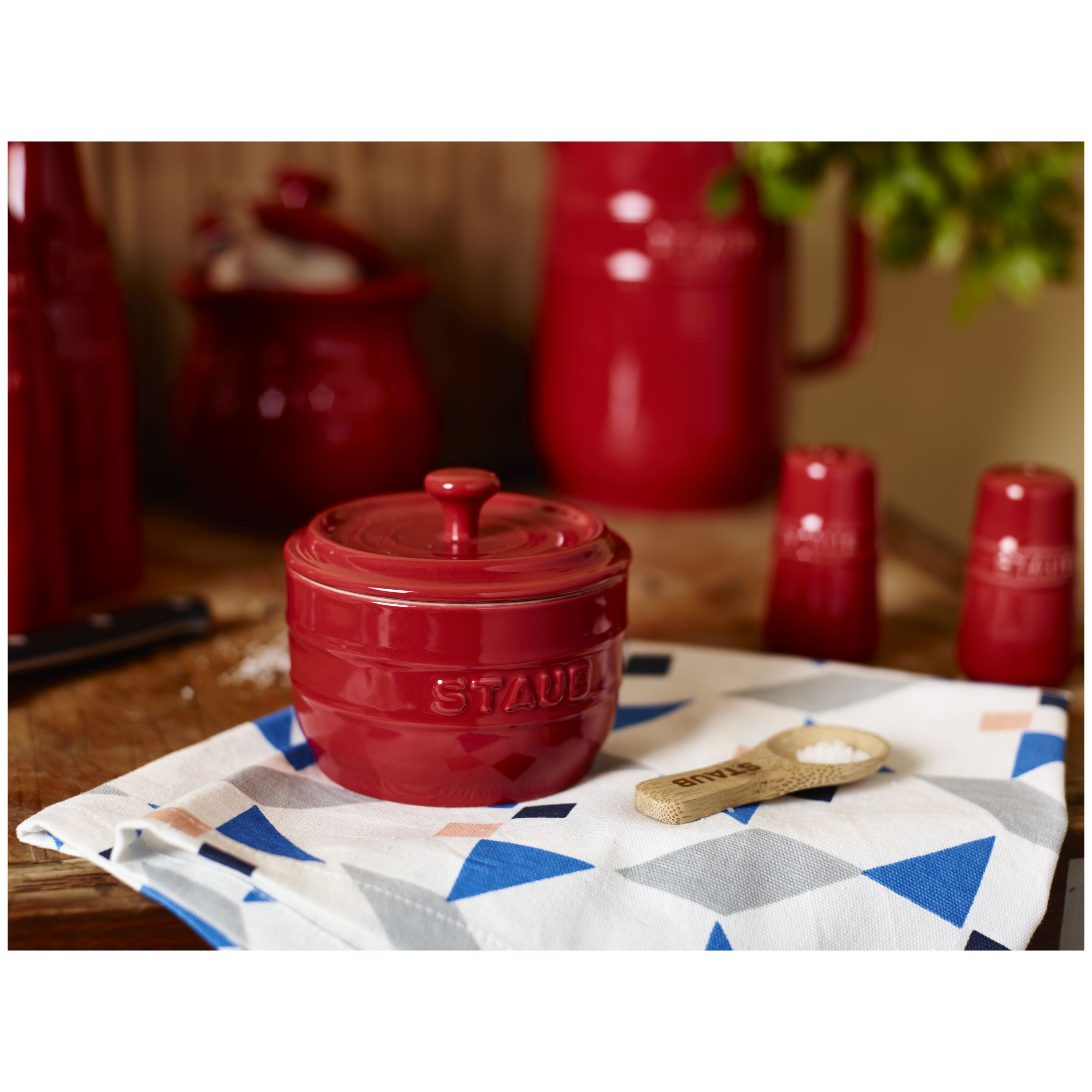 ceramic Salt crock cherry