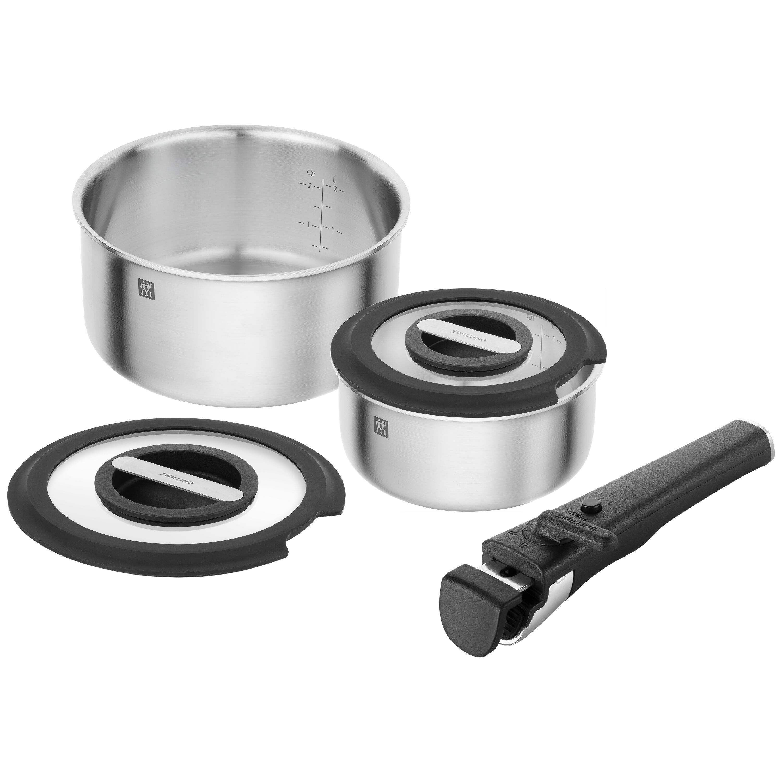 5-pcs 18/10 Stainless Steel Pot set silver