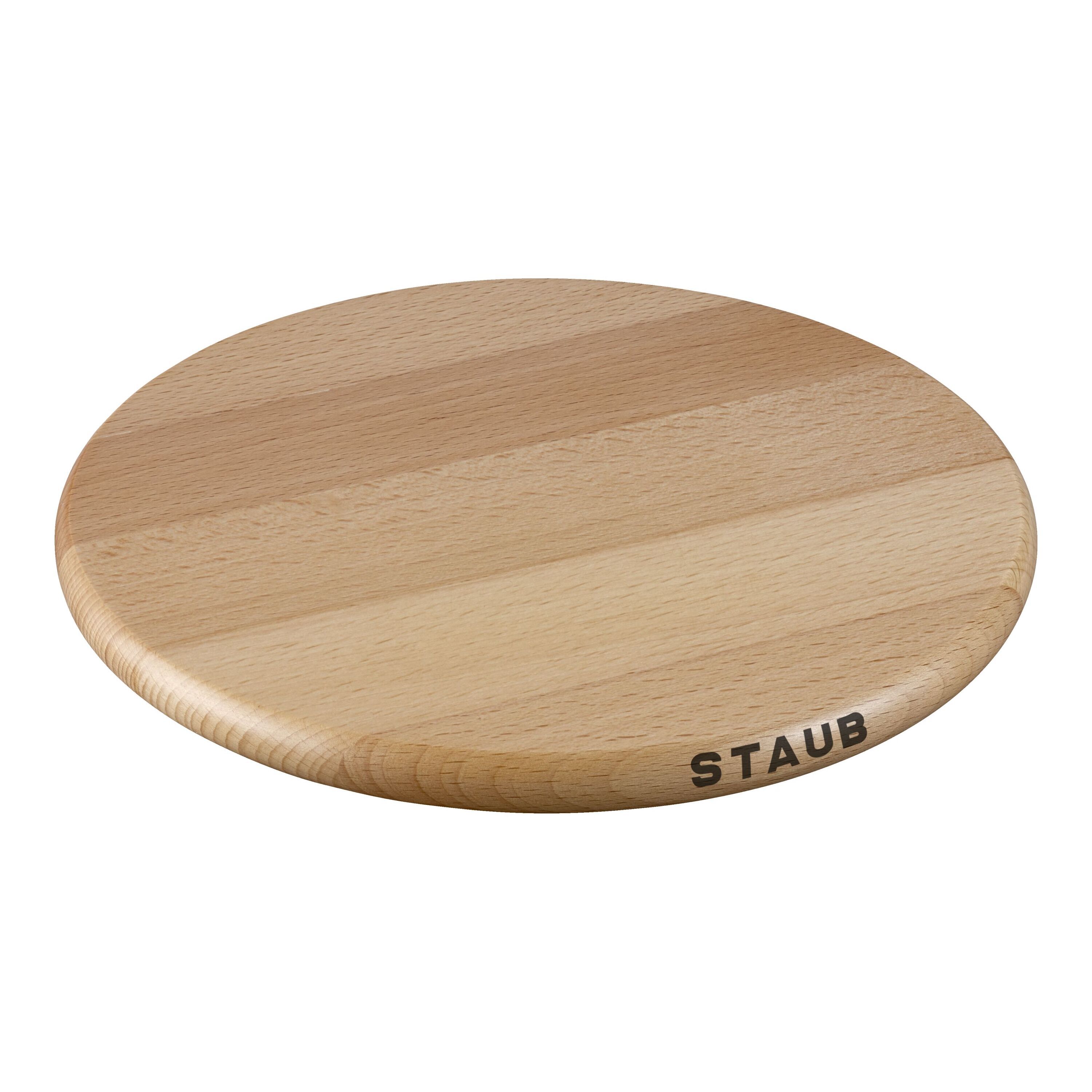 23 cm round Beech Trivet magnetic brown