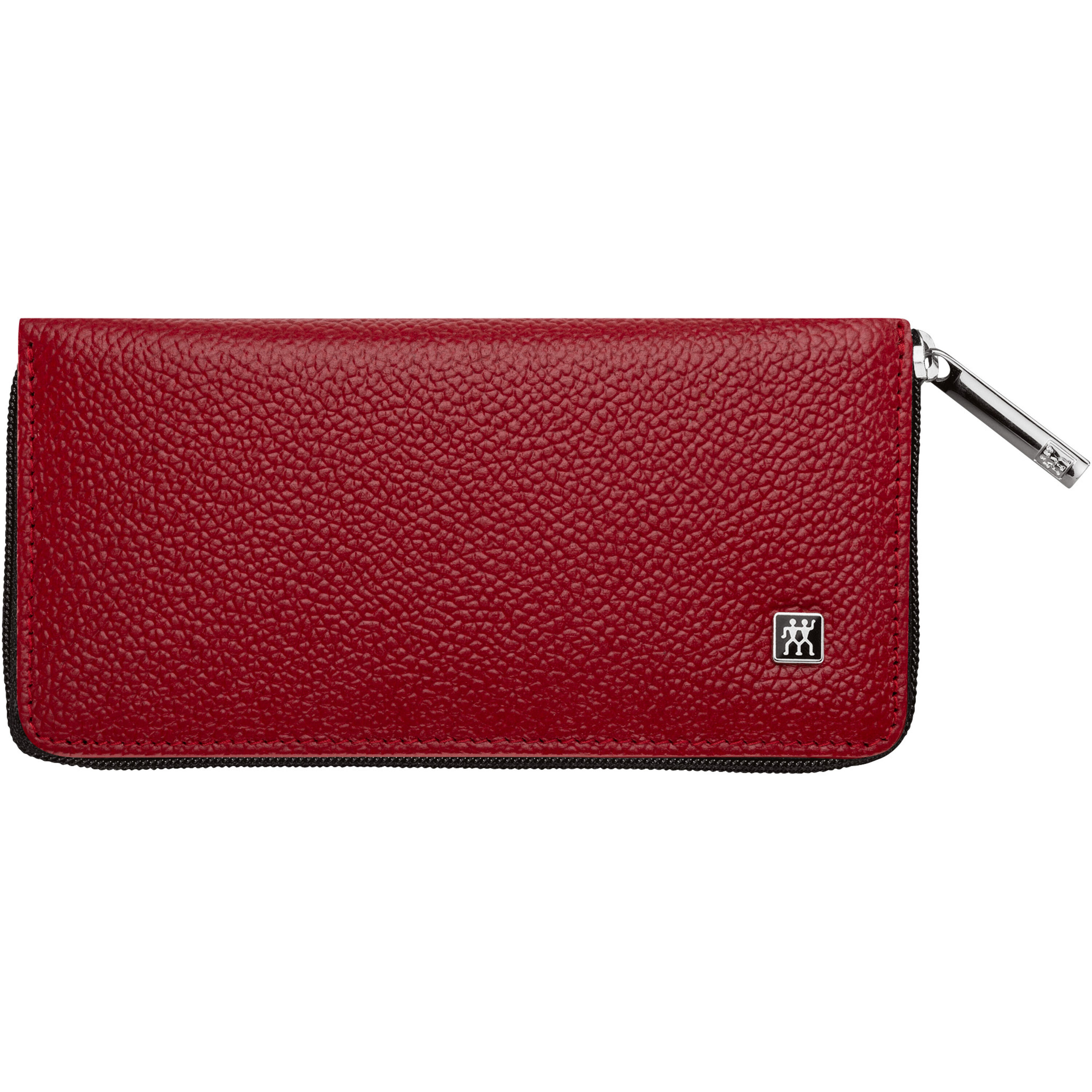 5-pcs Calf leather Snap fastener case red
