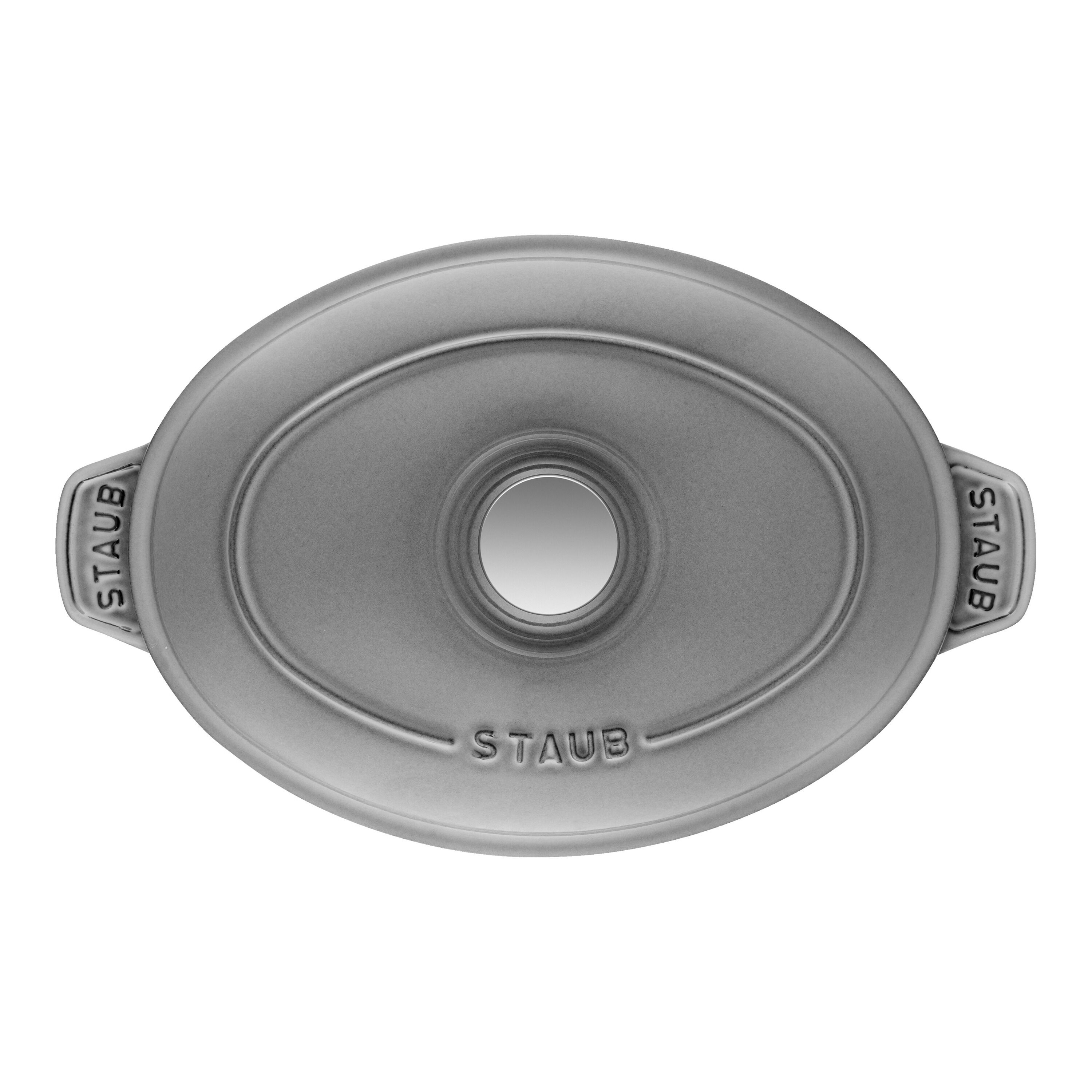 23 cm oval Cast iron Oven dish with lid graphite-grey