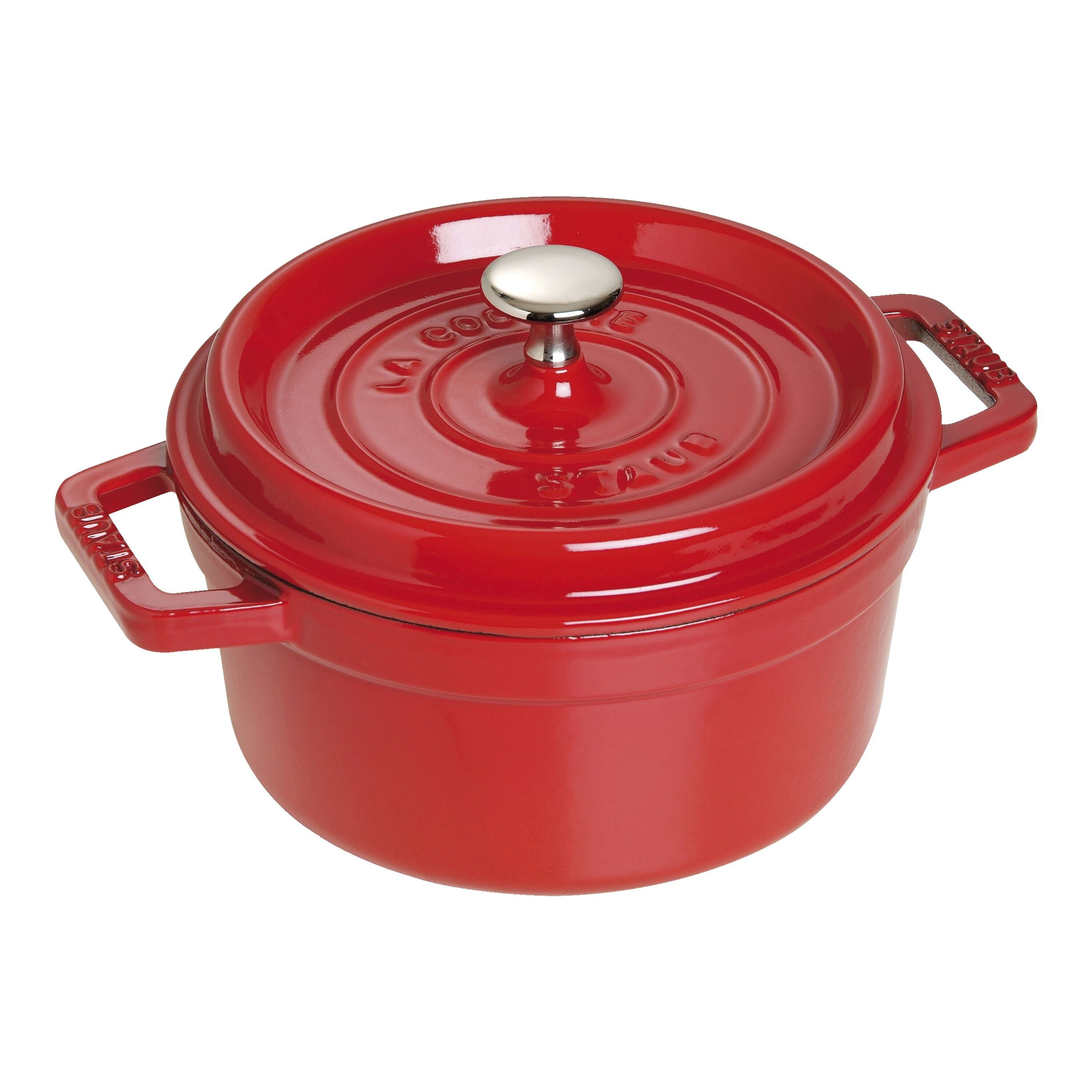 20 cm round Cast iron Cocotte cherry