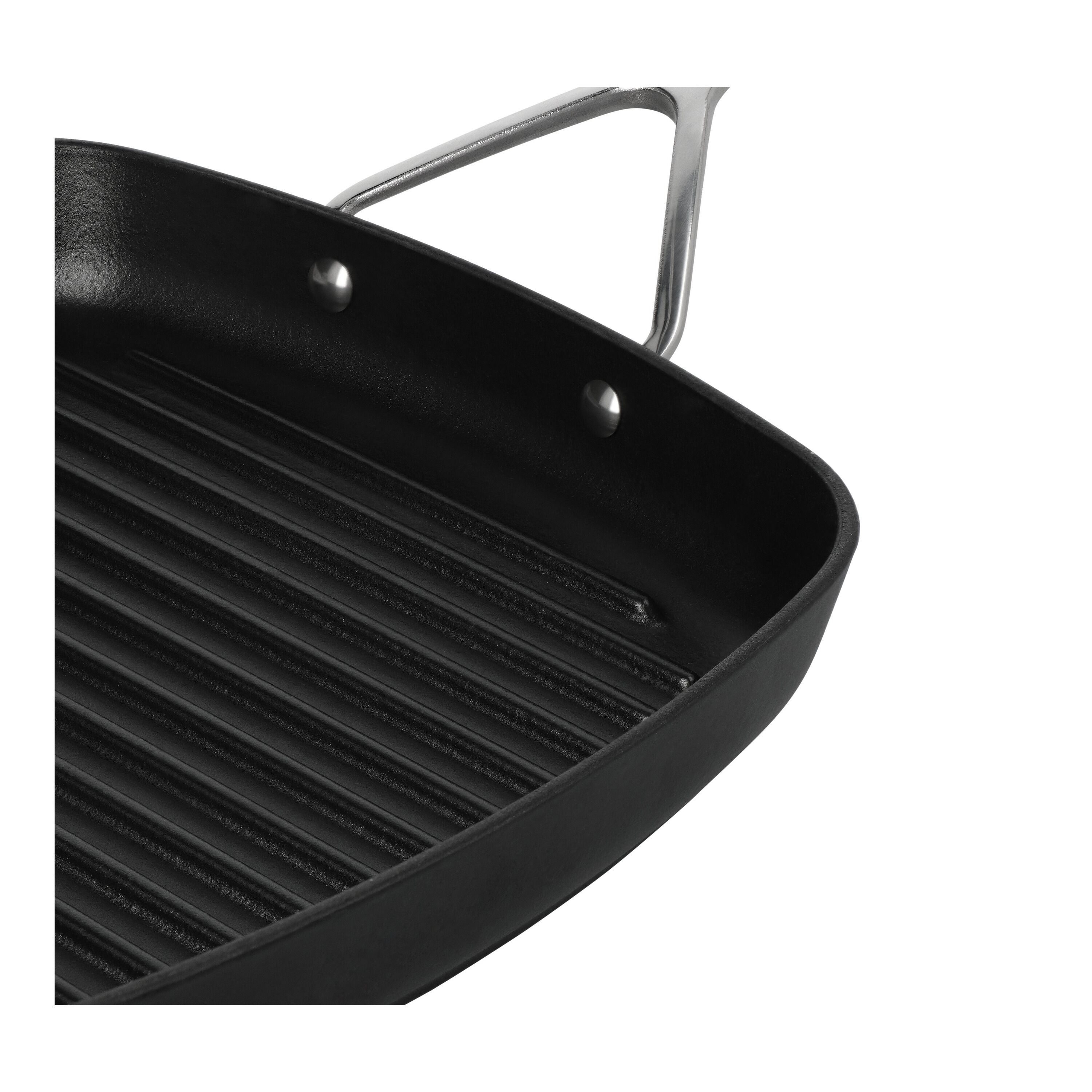 28 x 28 cm square Cast iron Grill pan black