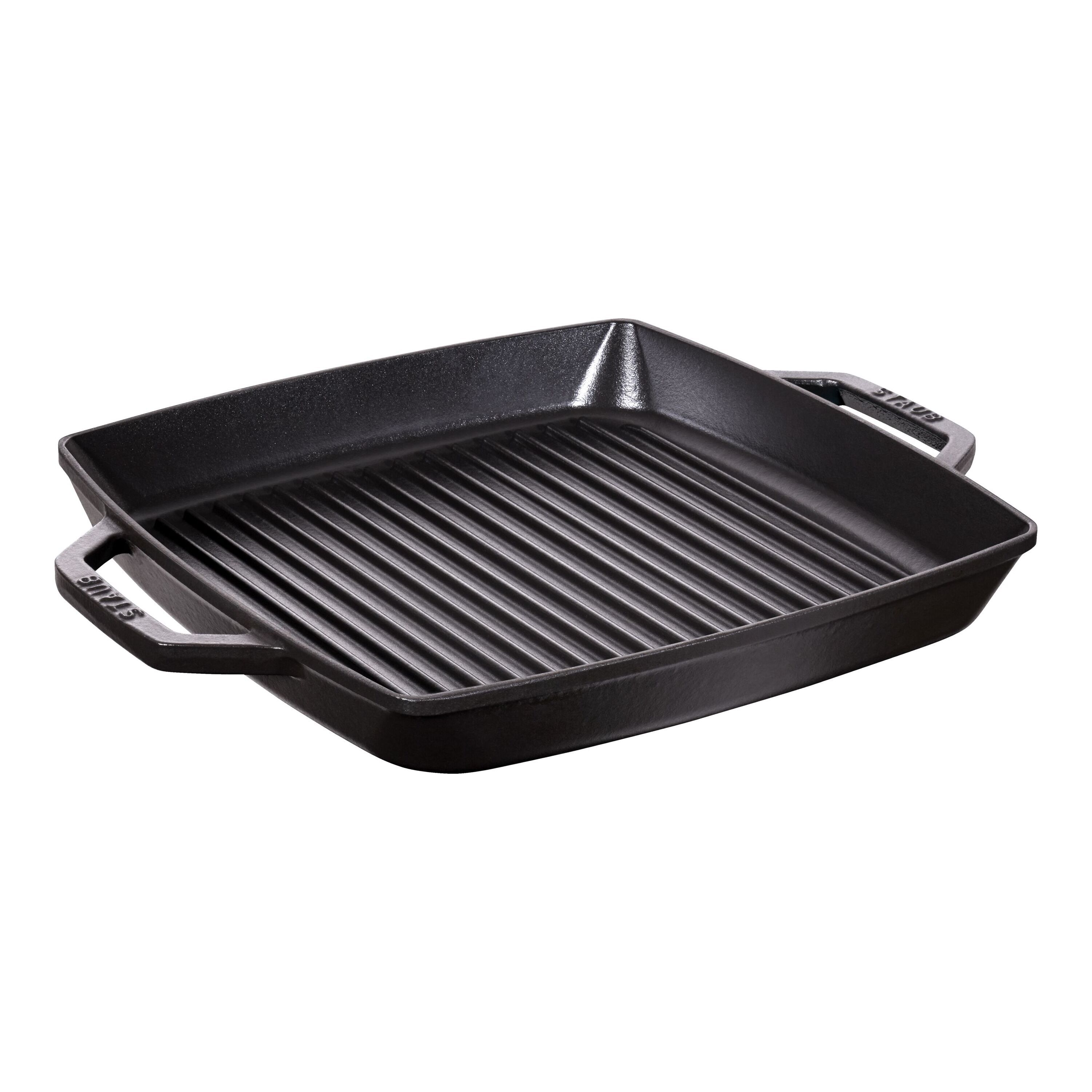 33 cm square Cast iron Grill pan black
