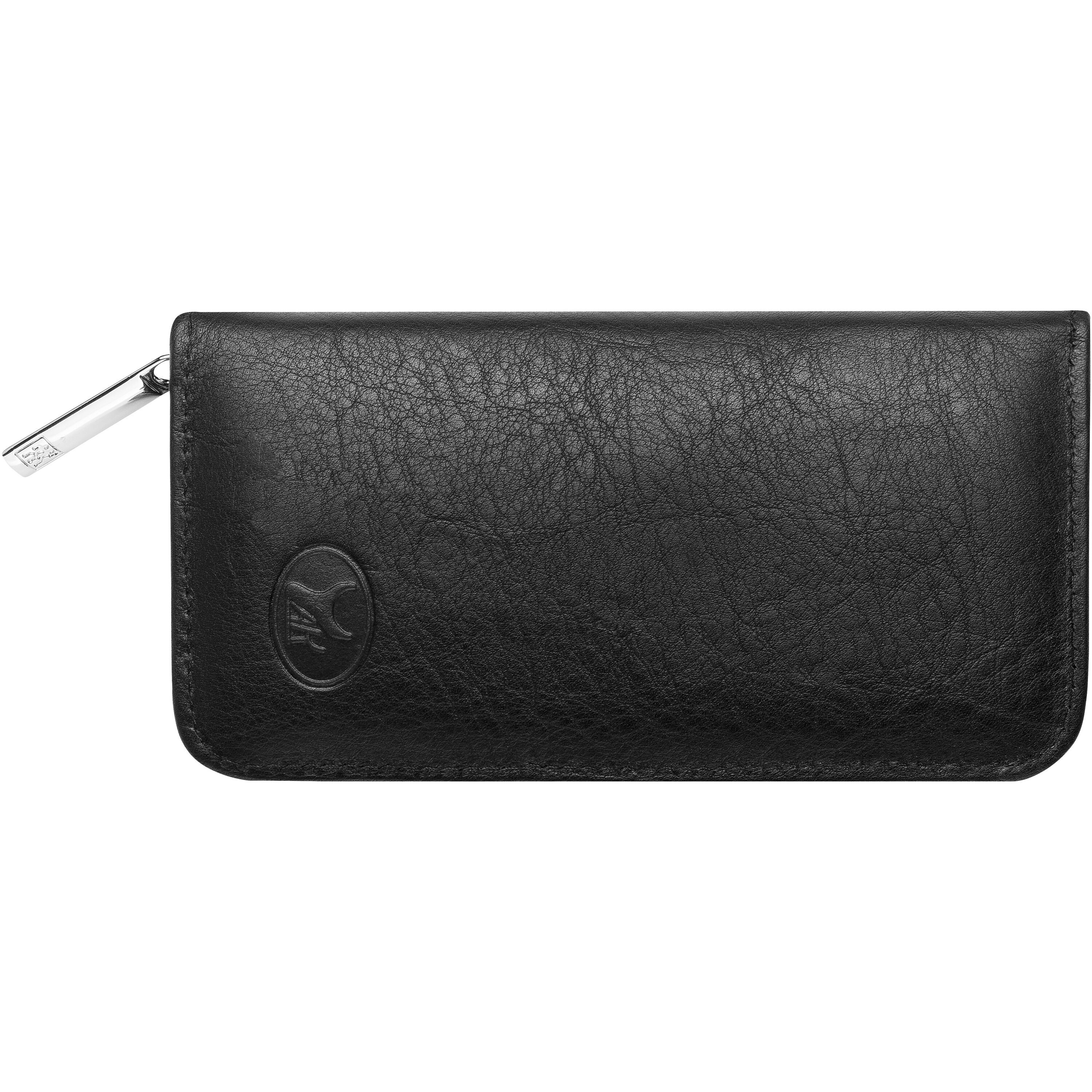 5-pcs Yak leather Zip fastener case black