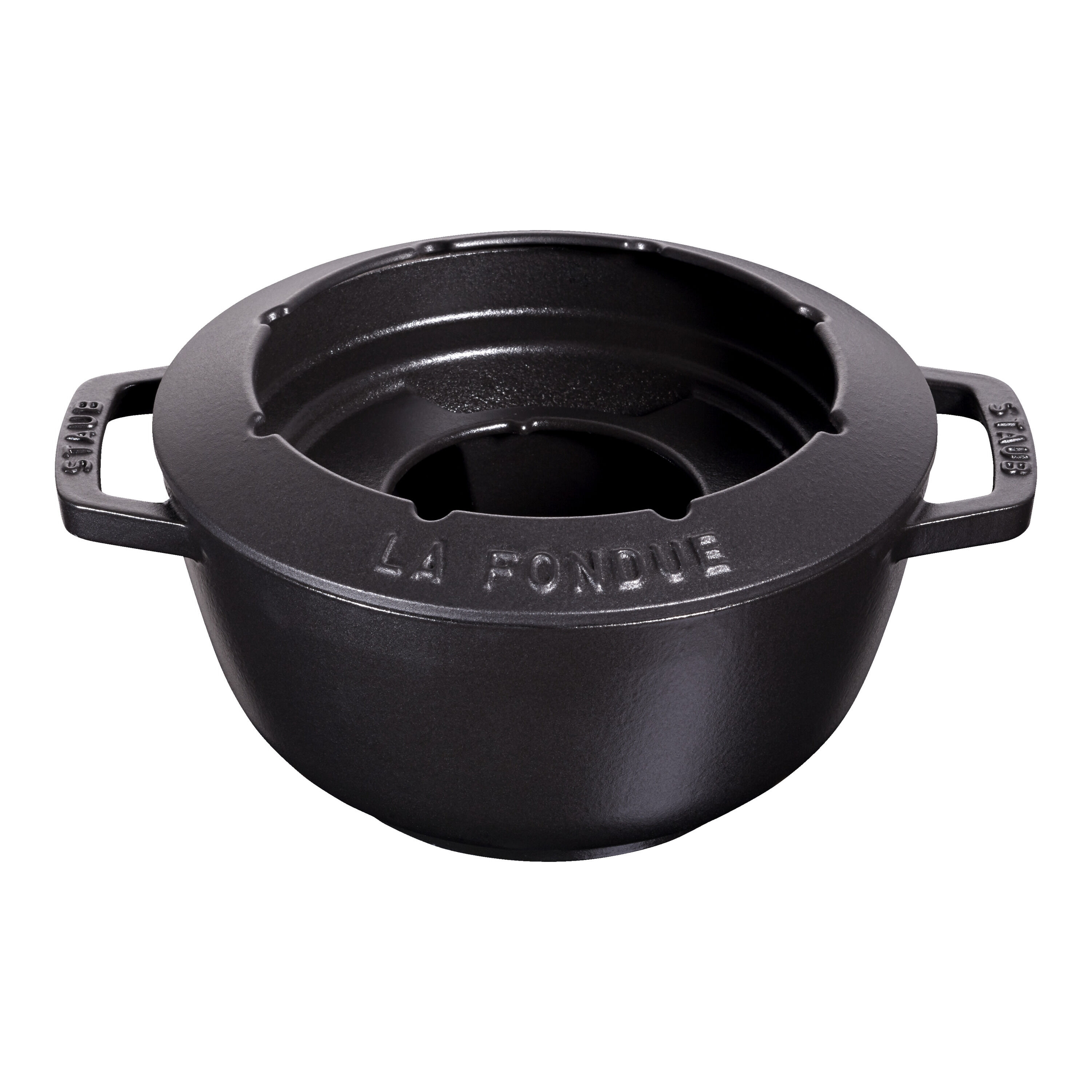 20 cm Cast iron Fondue Set black