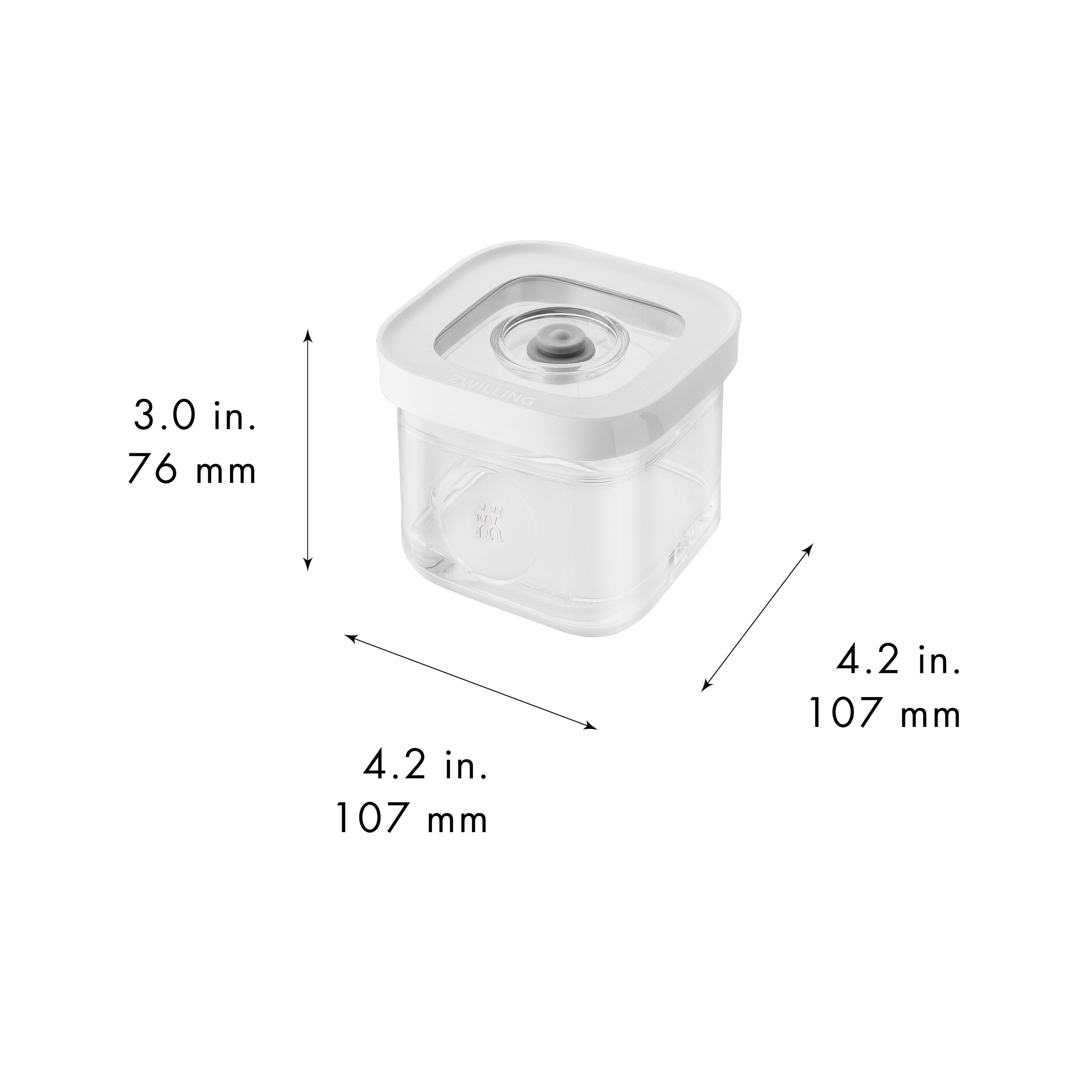 CUBE Box S / 11 cm, transparent-white