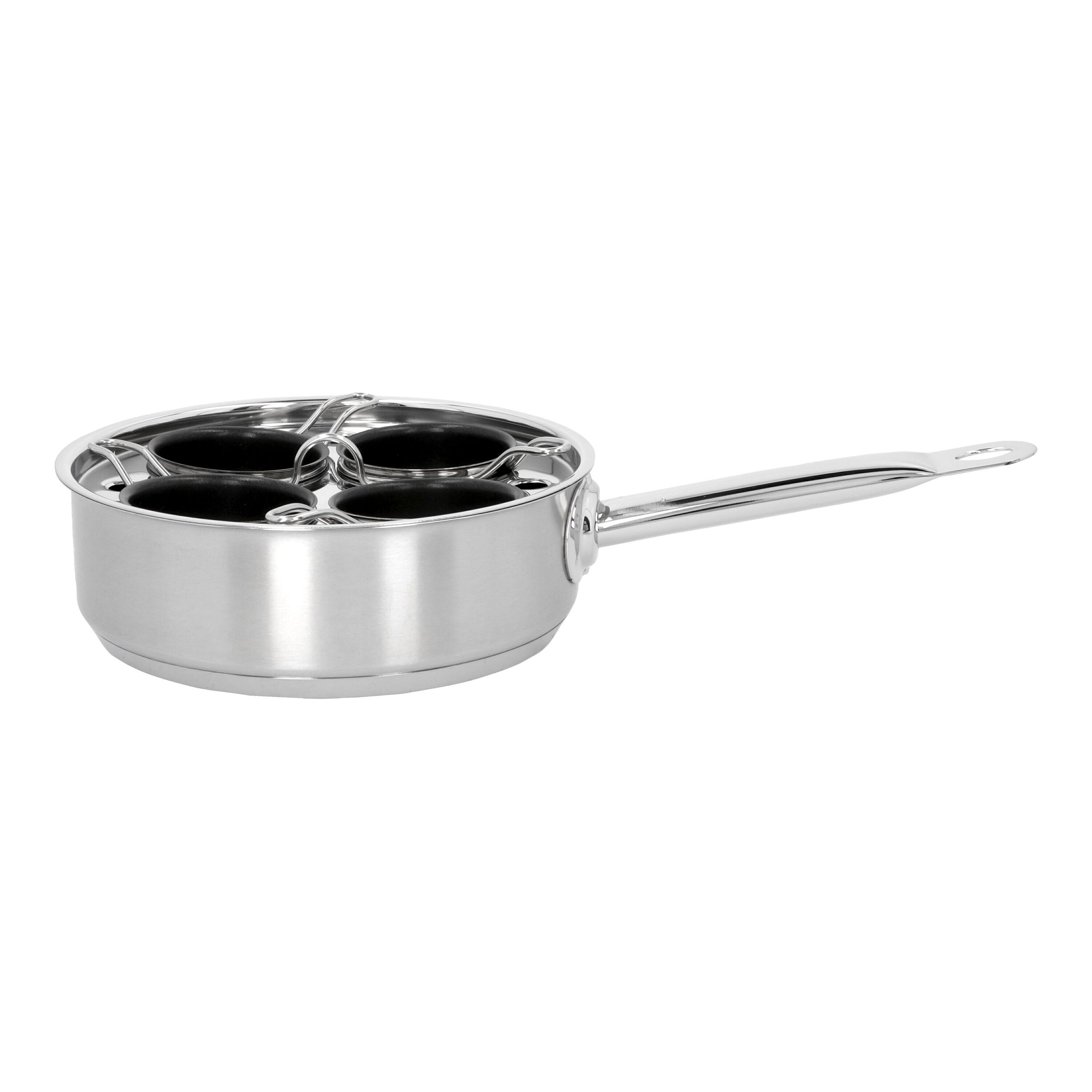 Egg Poacher 4 inserts 18 cm, 18/10 Stainless Steel, silver