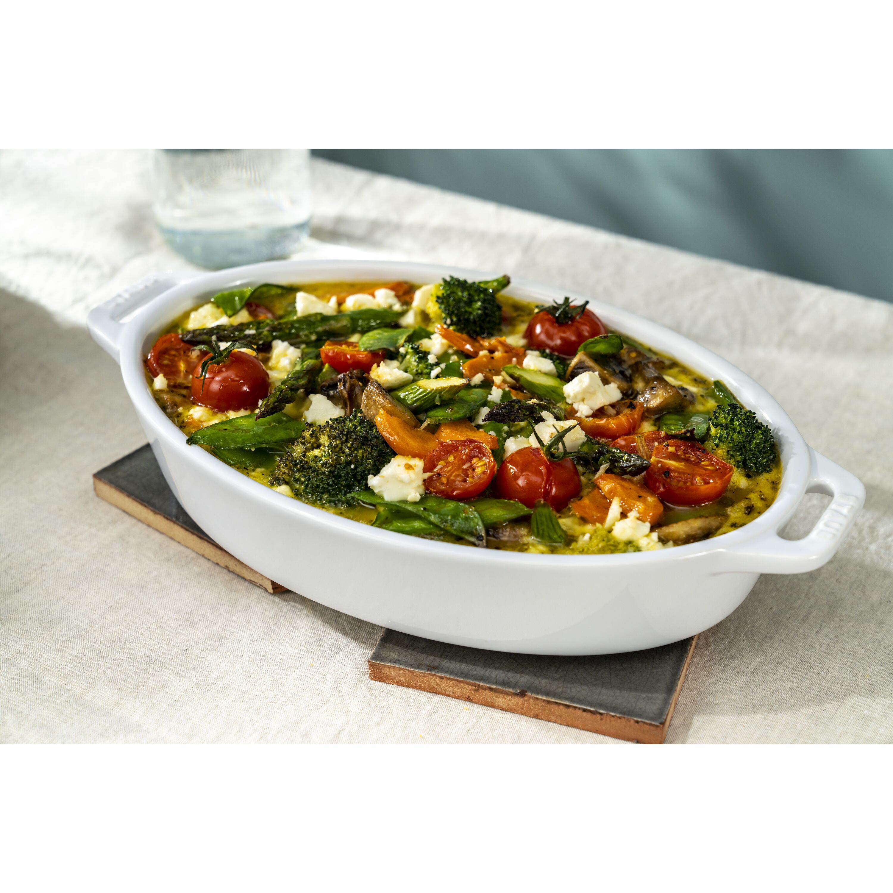 23 cm oval ceramic Oven dish white