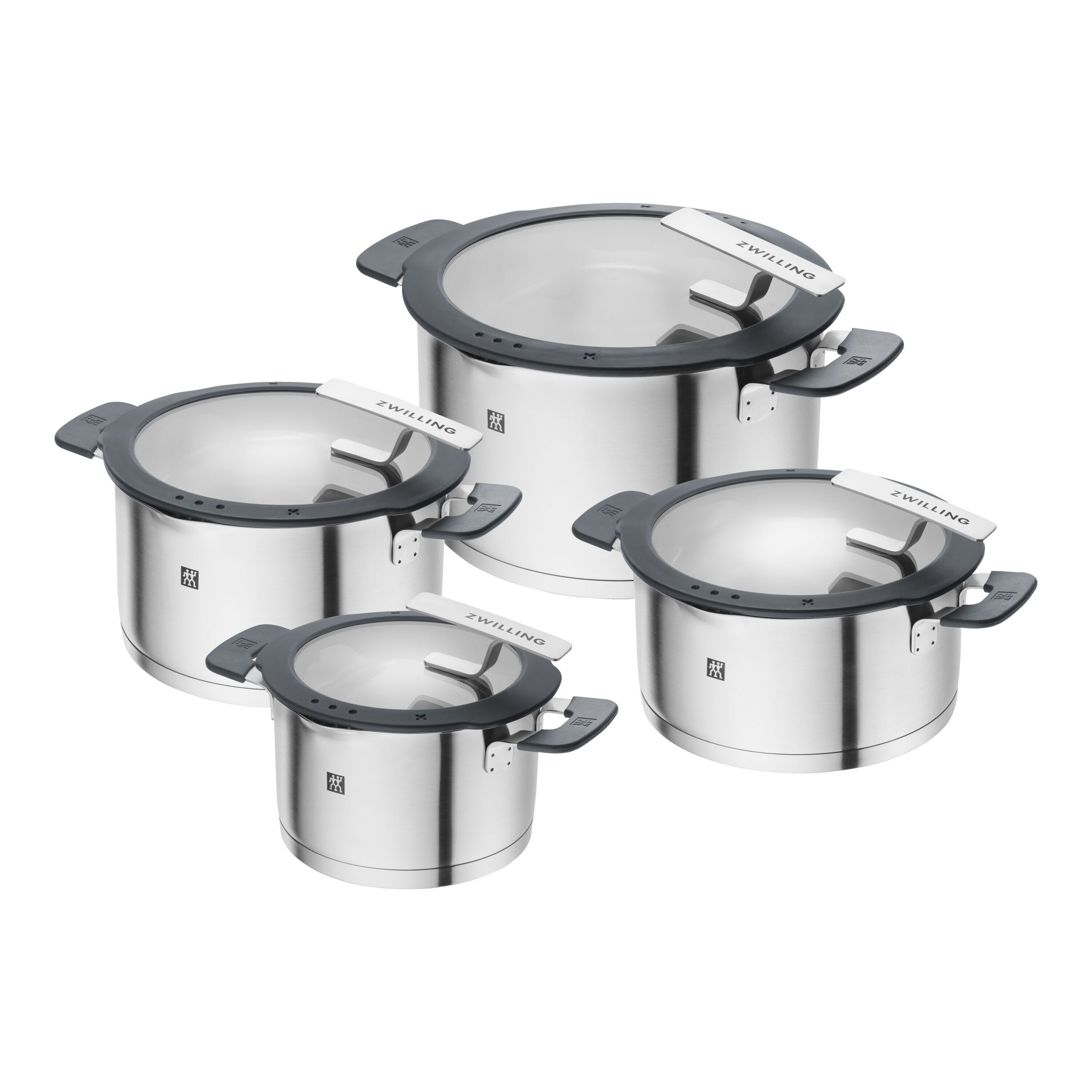 Pot set, 4-pcs, Stainless steel