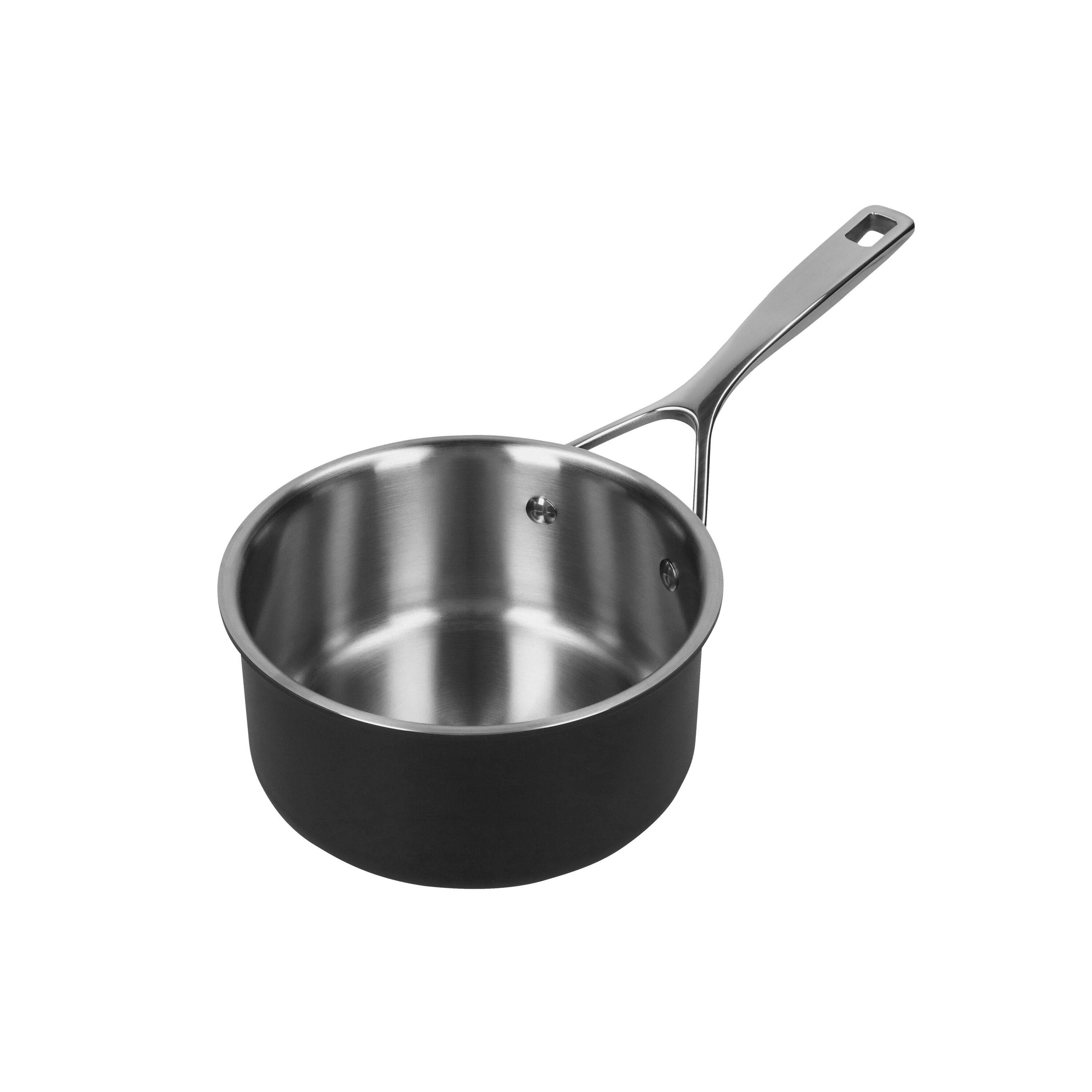 16 cm 18/10 Stainless Steel Saucepan black-white