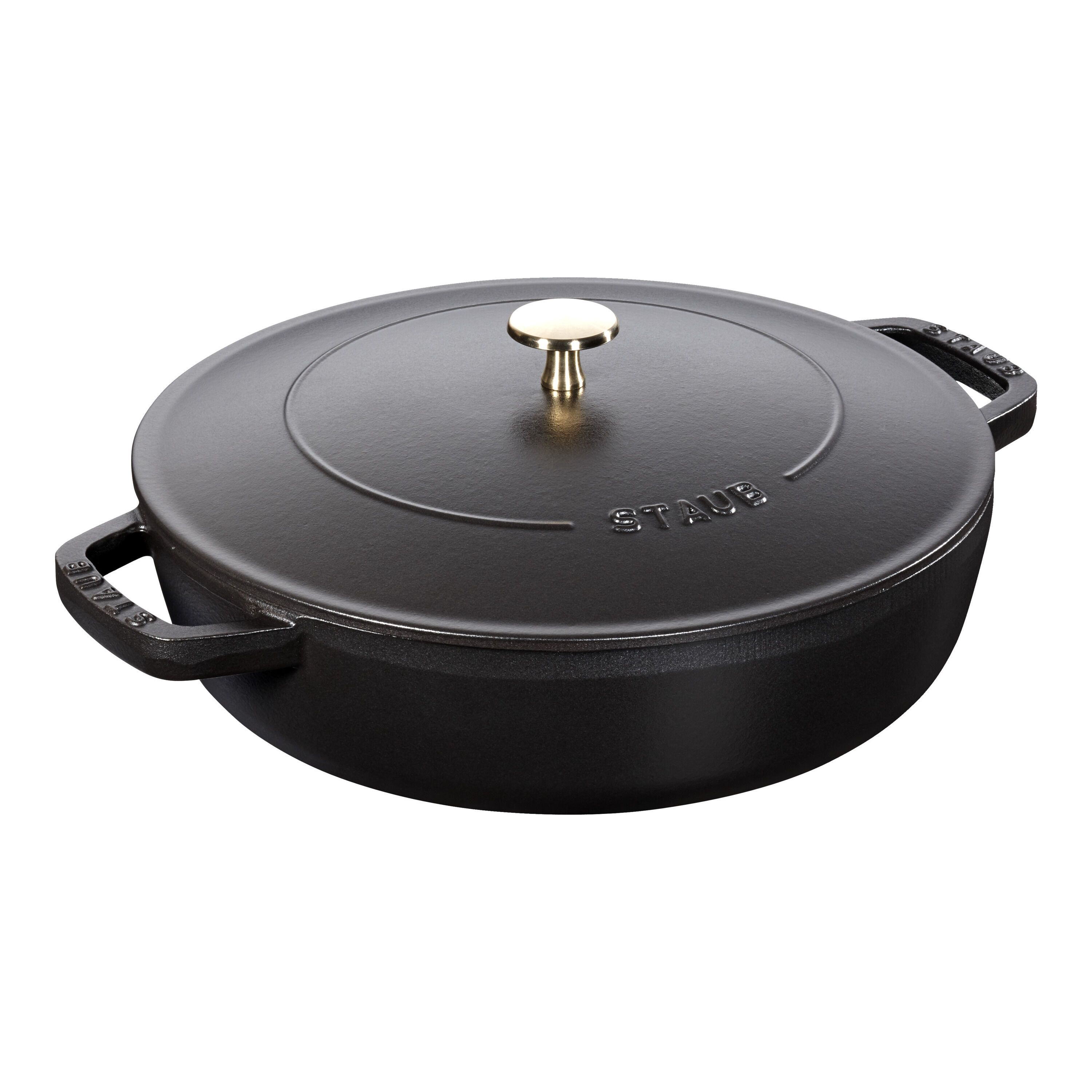 28 cm round Cast iron Saute pan Chistera black